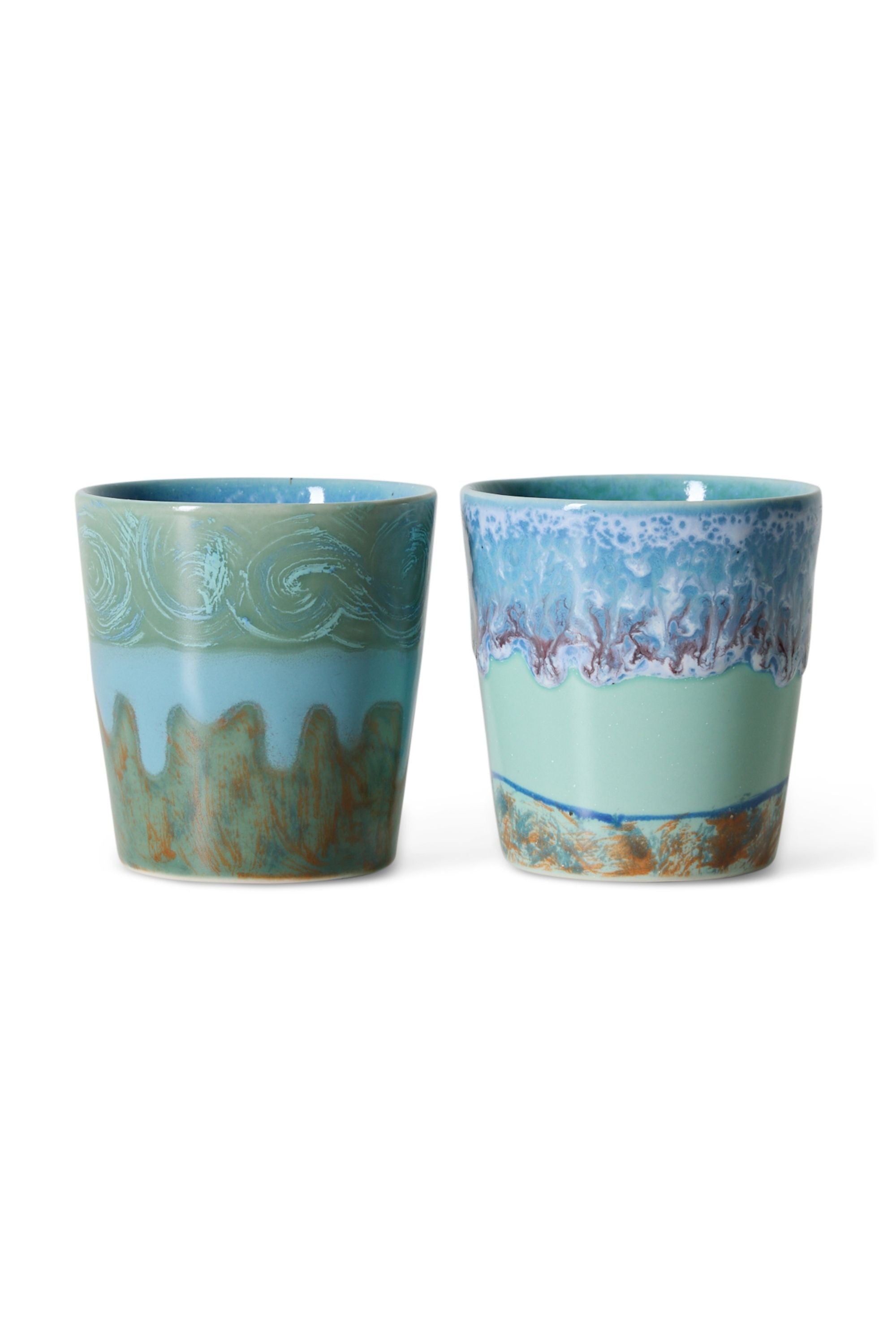 70s ceramics: Van Gogh coffee mugs - self portrait, set of 2