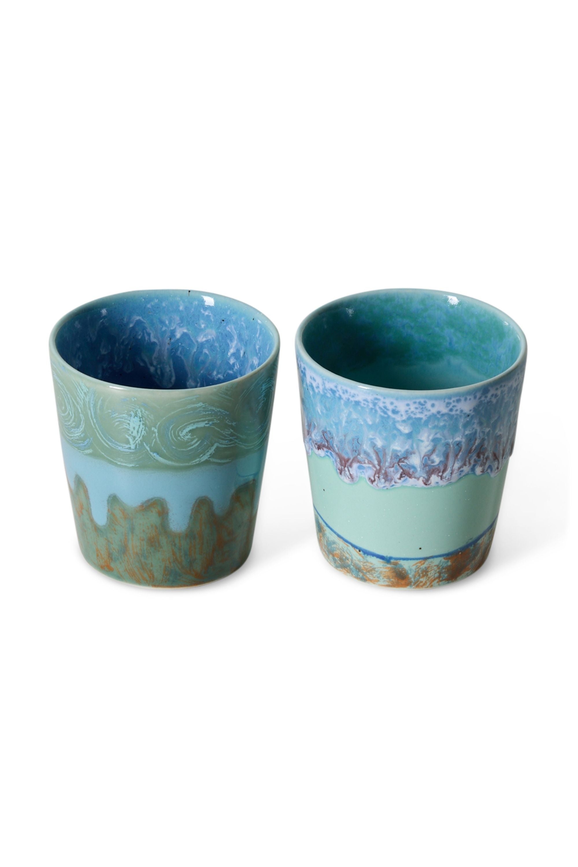 70s ceramics: Van Gogh coffee mugs - self portrait, set of 2