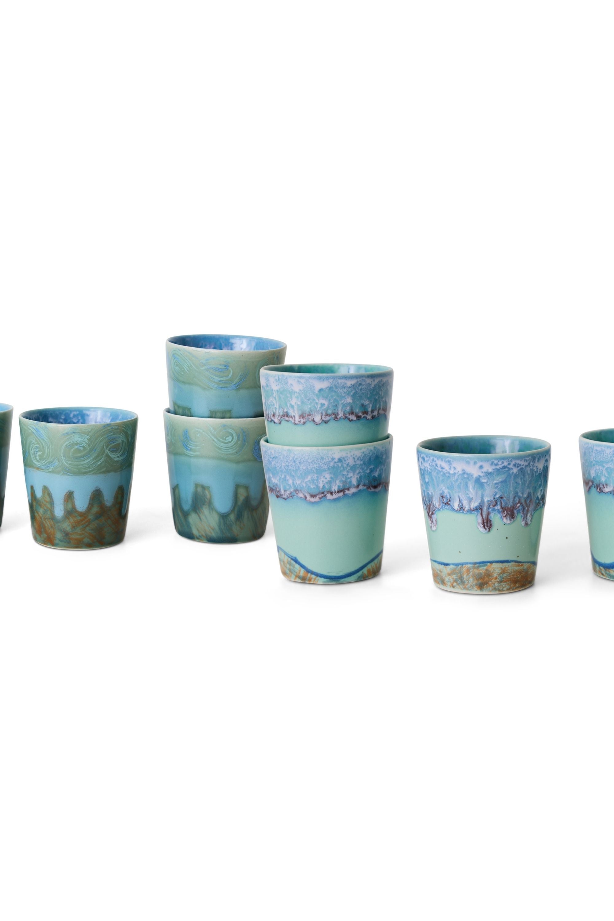 70s ceramics: Van Gogh coffee mugs - self portrait, set of 2