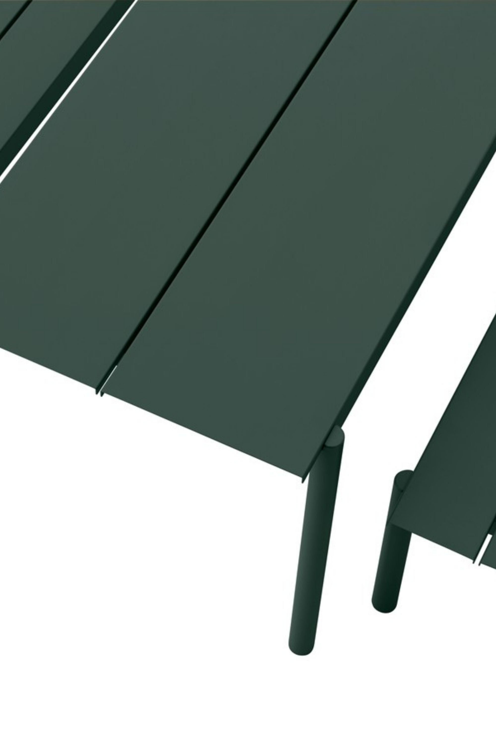 Linear Steel Table Dark Green