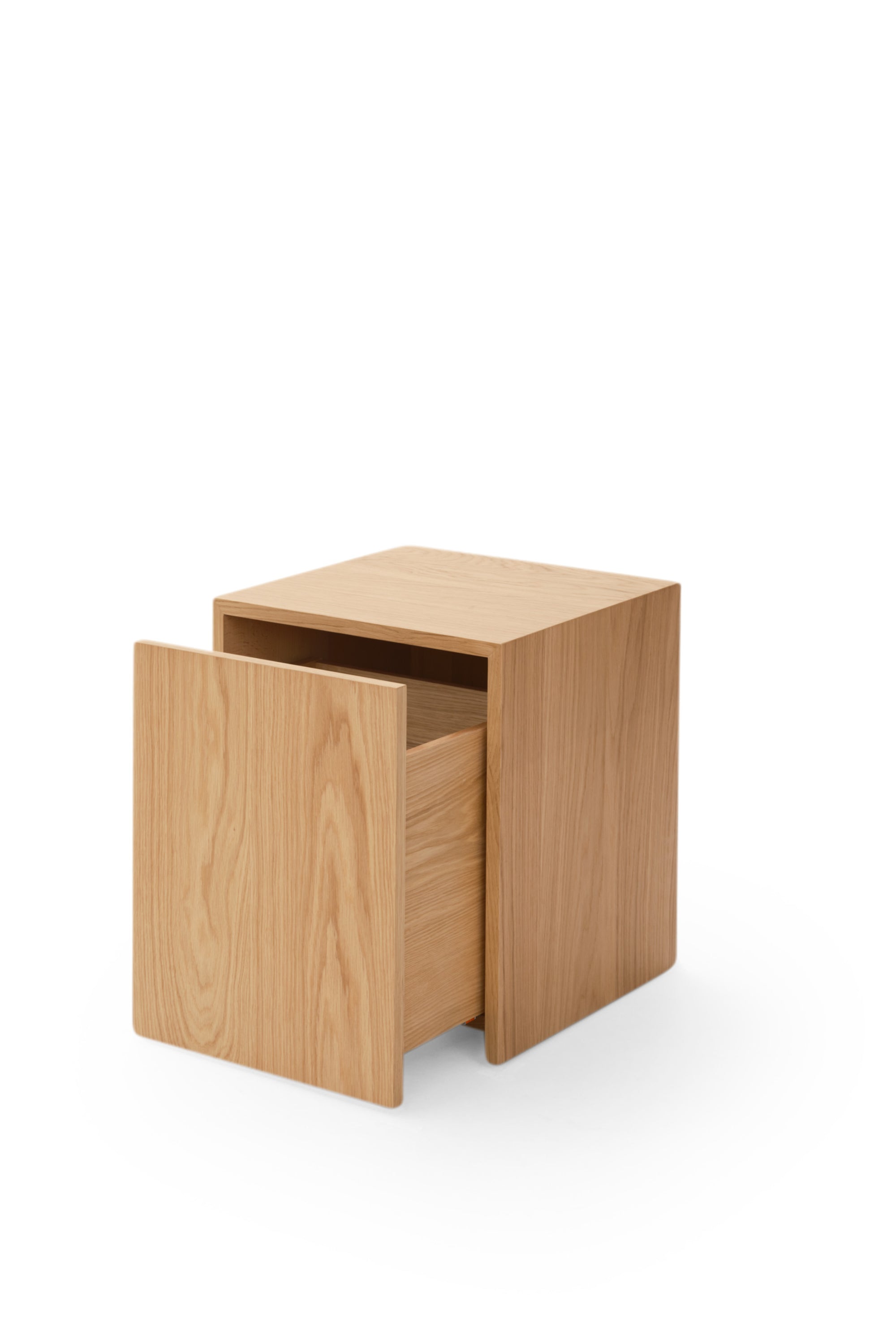Mass Oak Side Table with Drawer