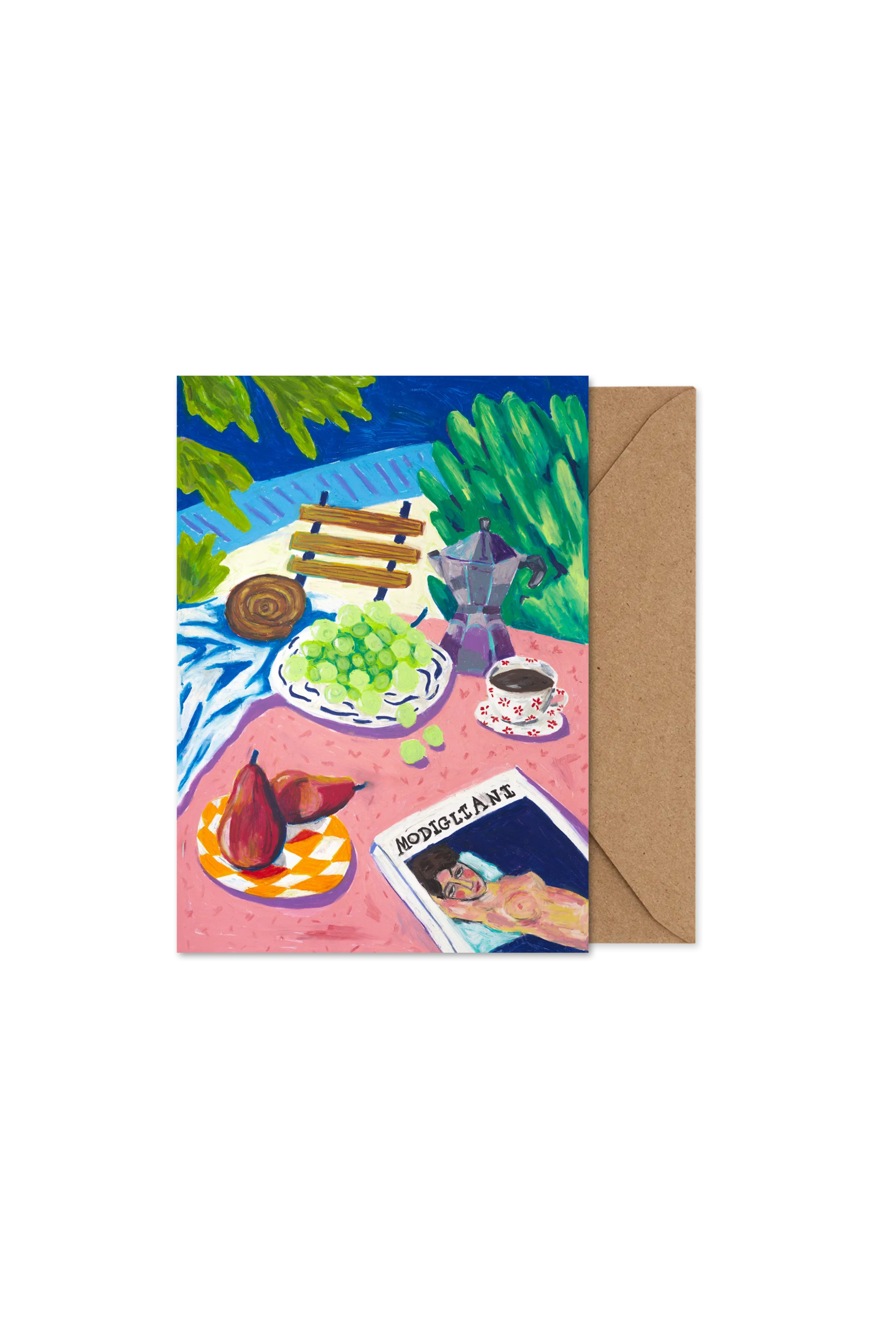 Modigliani In The Garden Art card