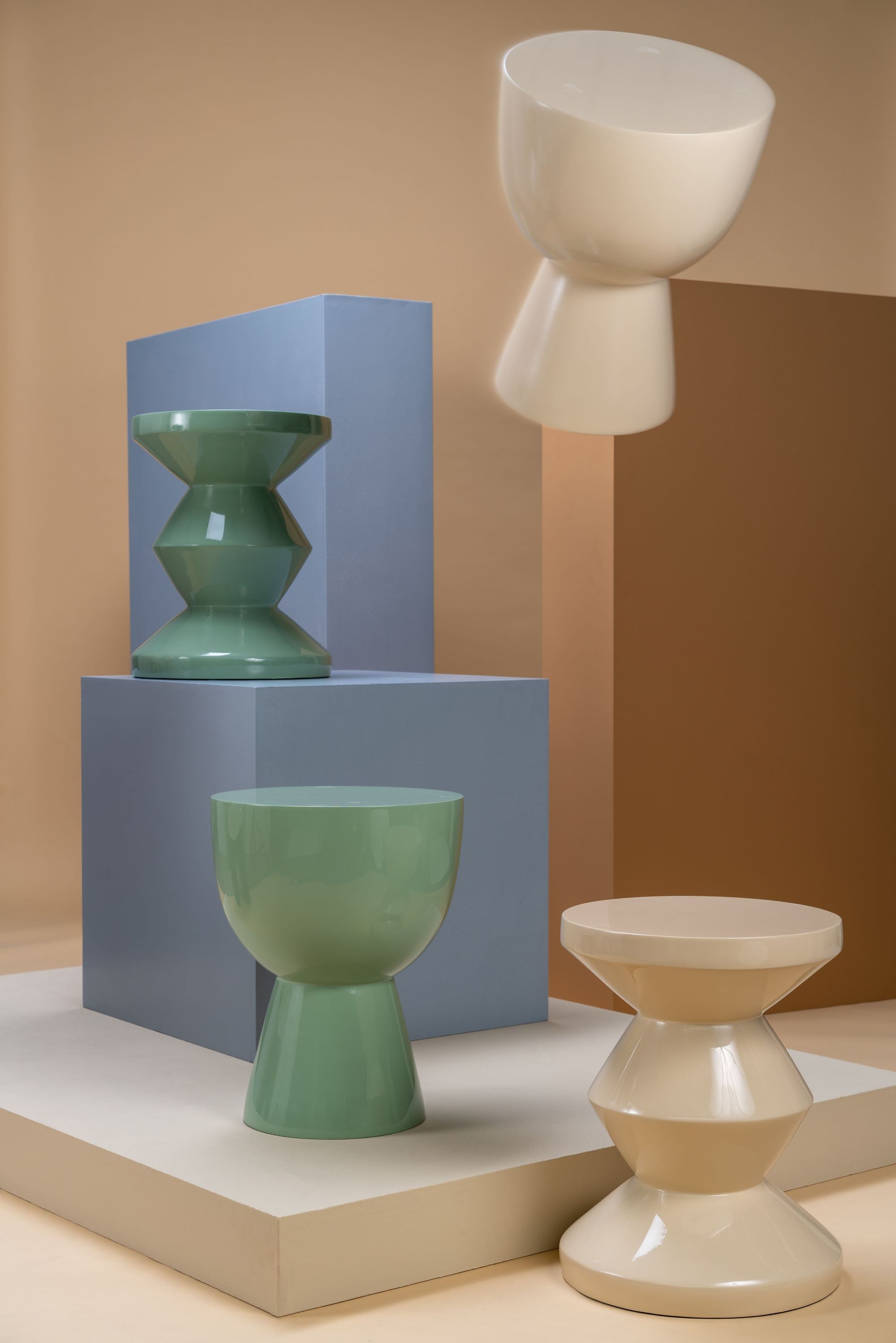 Zig Zag Stool Beige