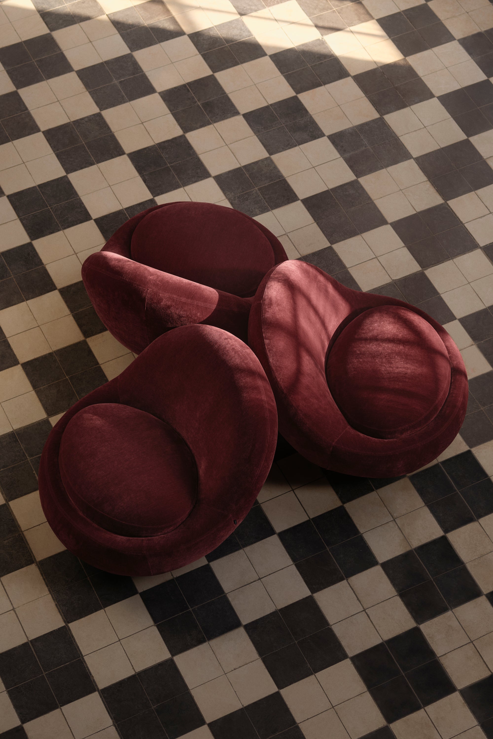 Babette Moss Burgundy lounge chair
