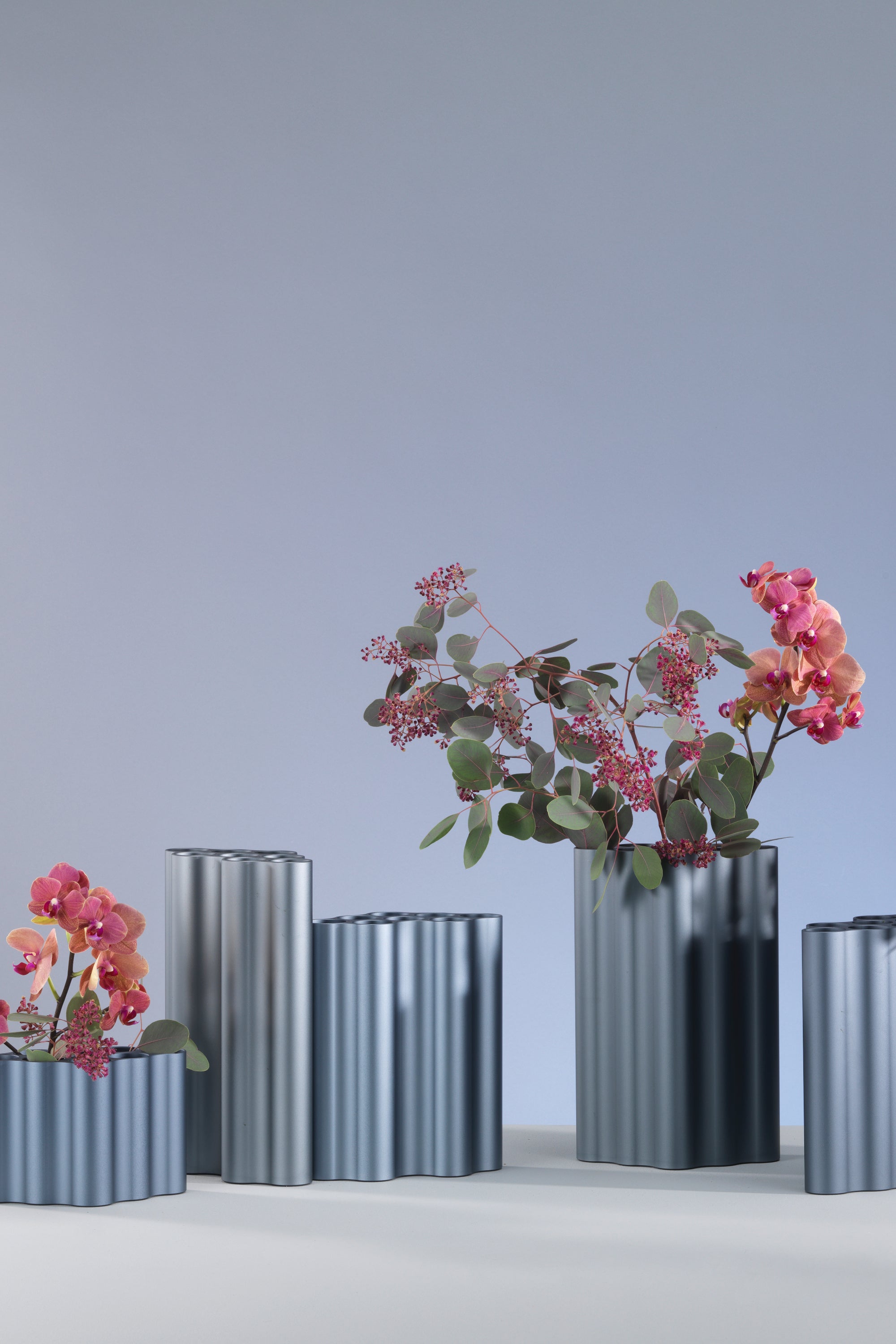 Nuage kicsi acélkék váza