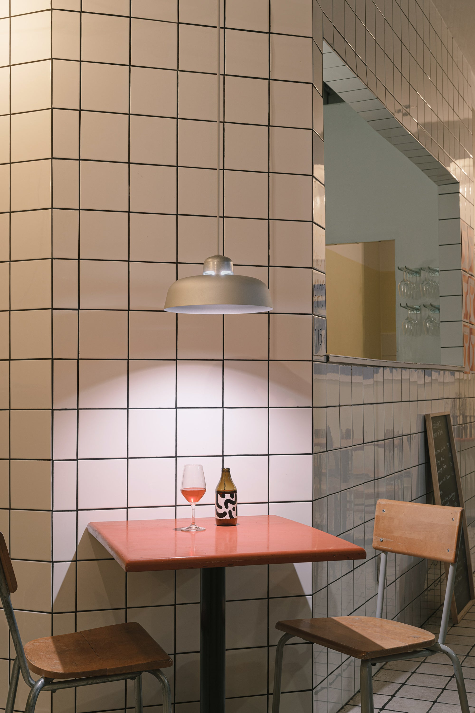 w162 Dalston S1 Pendant Lamp brown and green