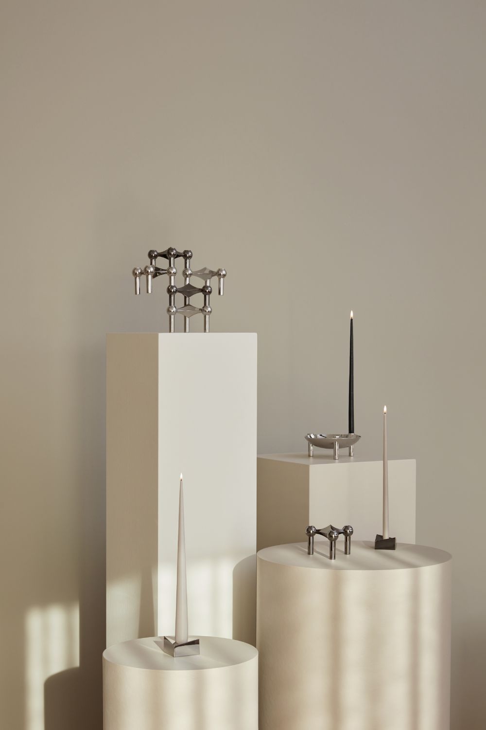 Black Chrome Candle Holder Set of 3 | Stoff Nagel | Home of Solinfo