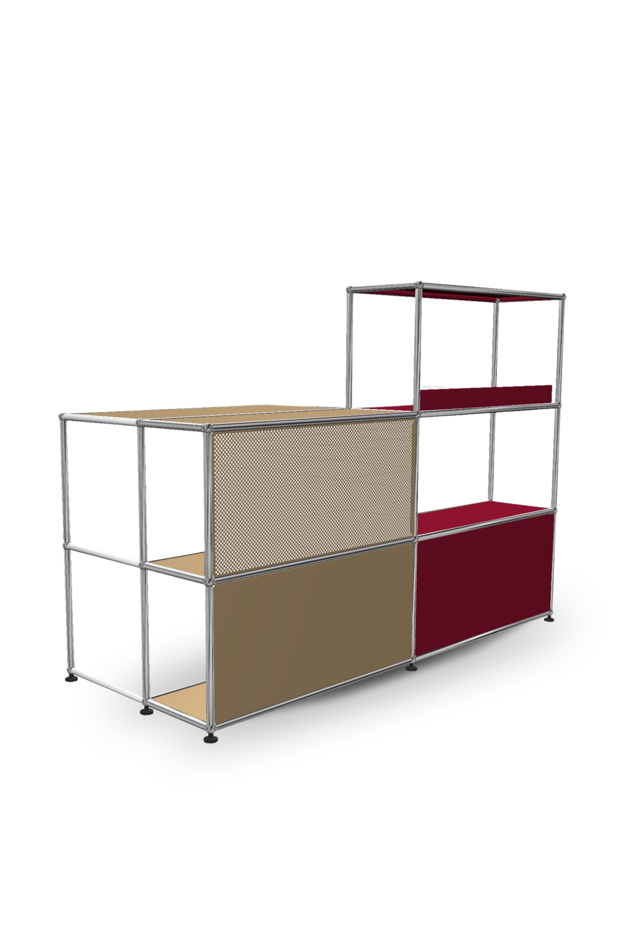 USM Haller home office composition beige and ruby red