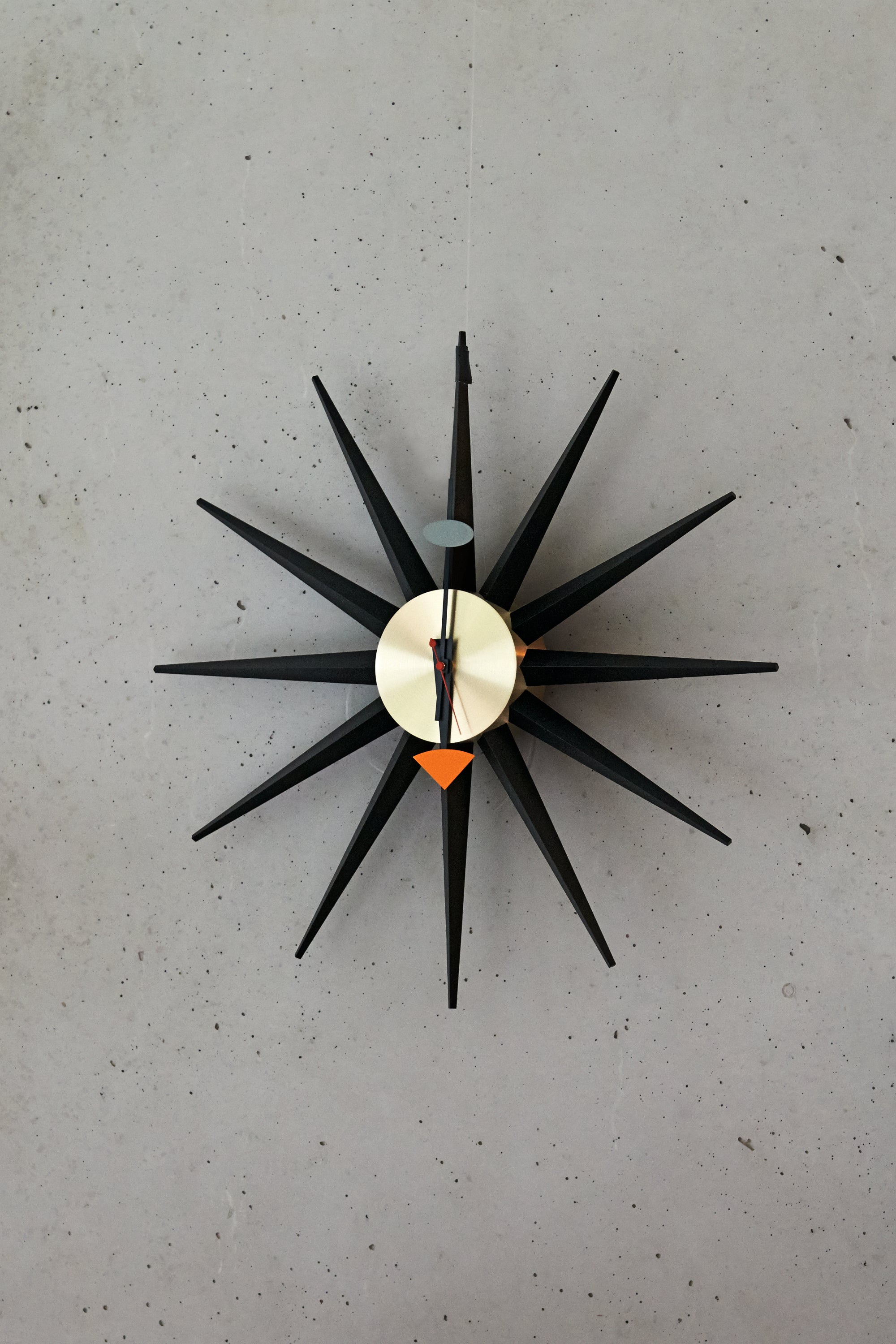 Sunburst black clock