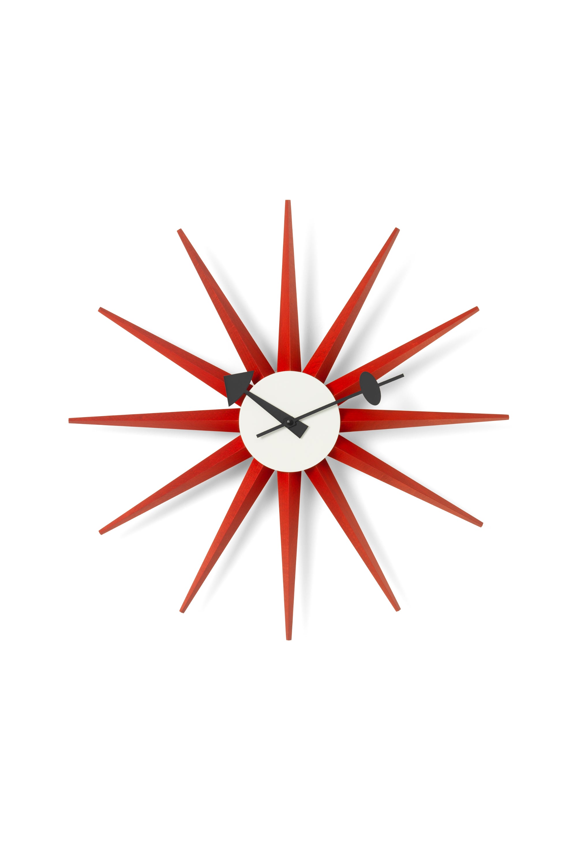Sunburst red clock
