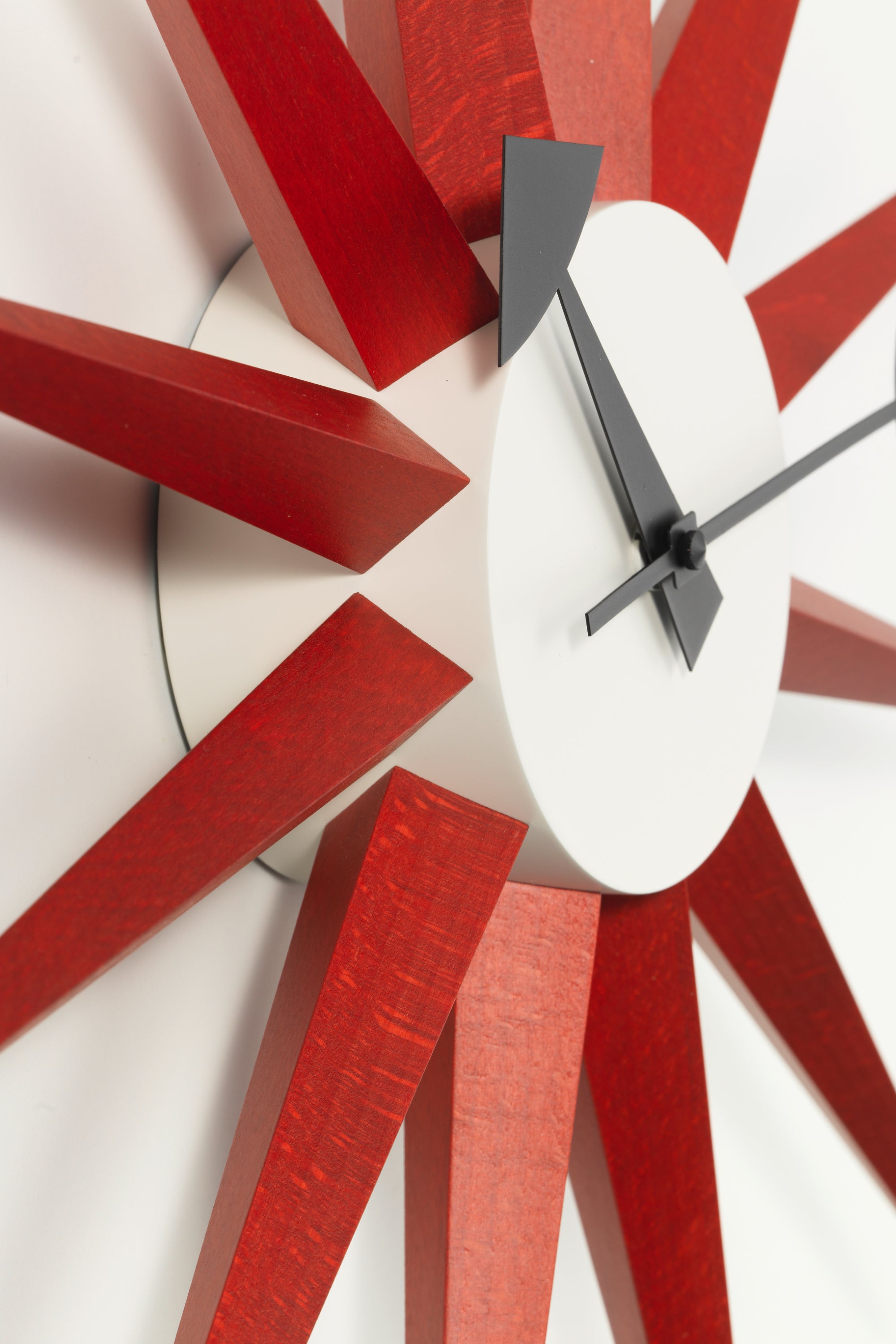 Sunburst red clock