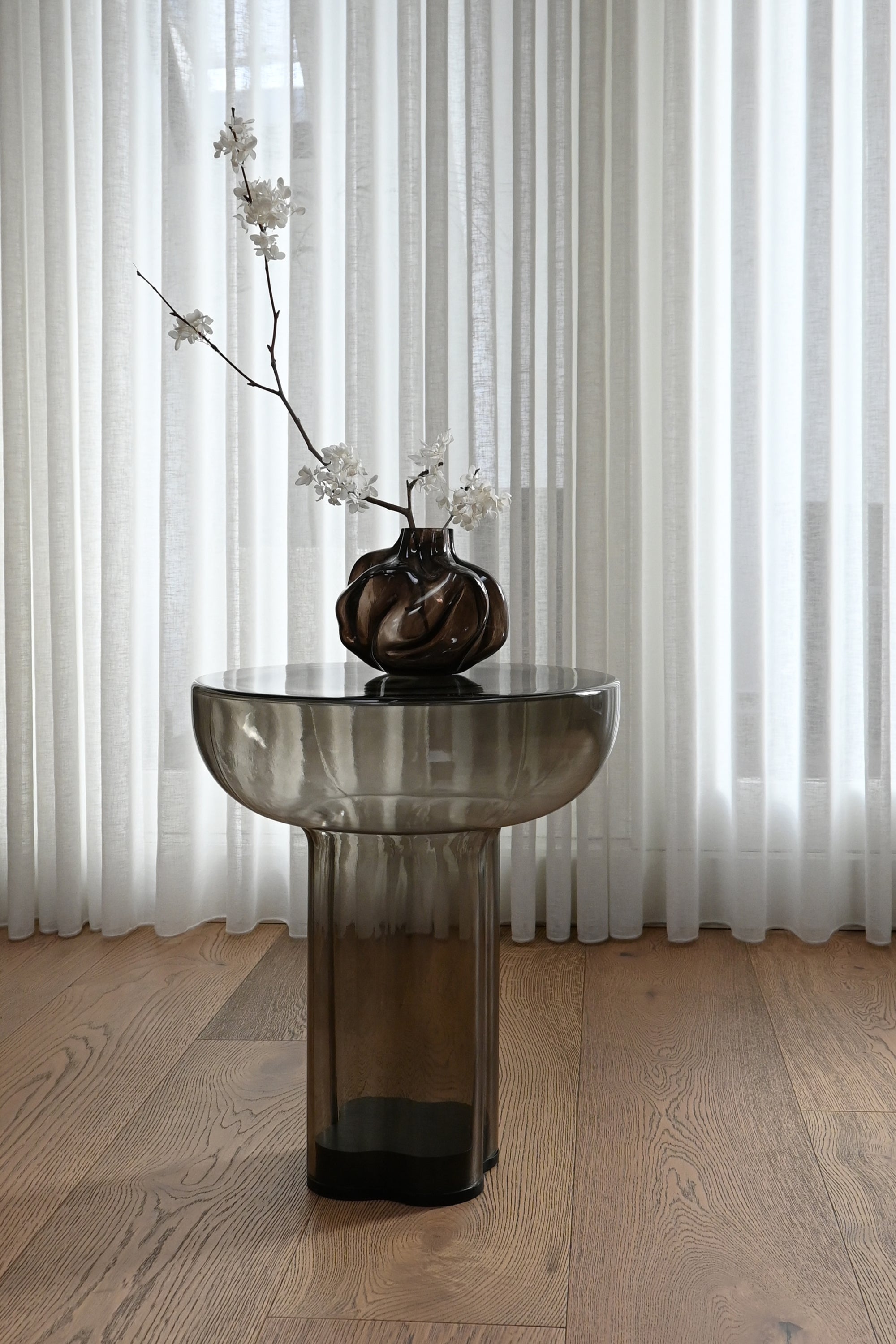 Wabi mini füstös üveg váza