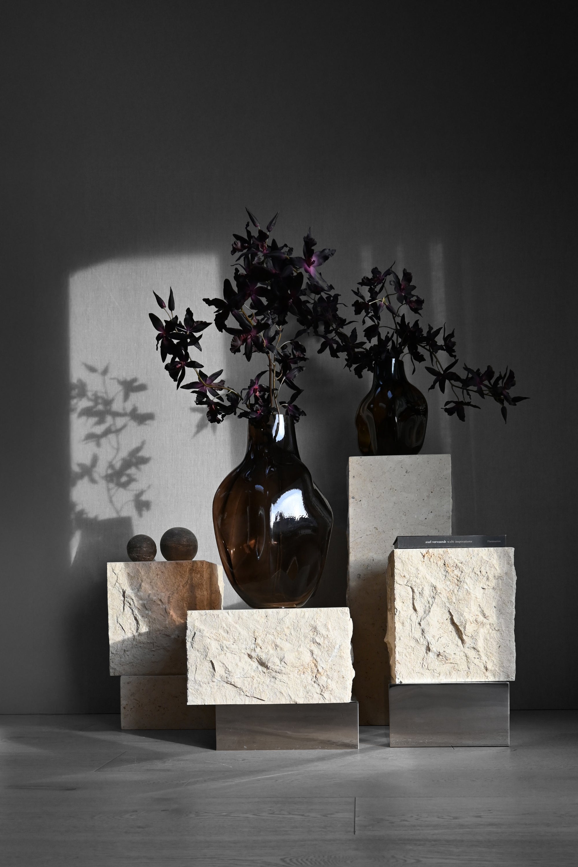 Bakku Vase medio smoked forest