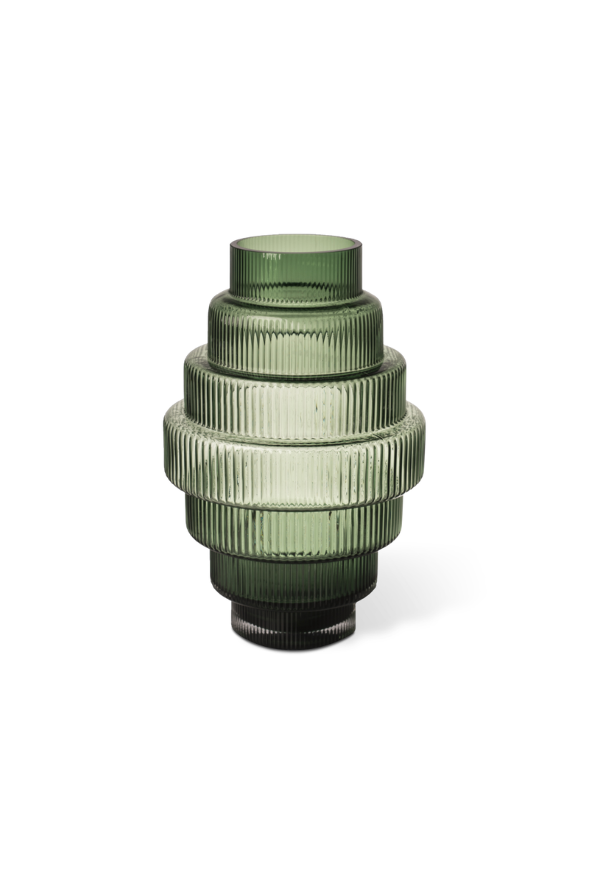 Steps Darkgreen Small Glass Vase