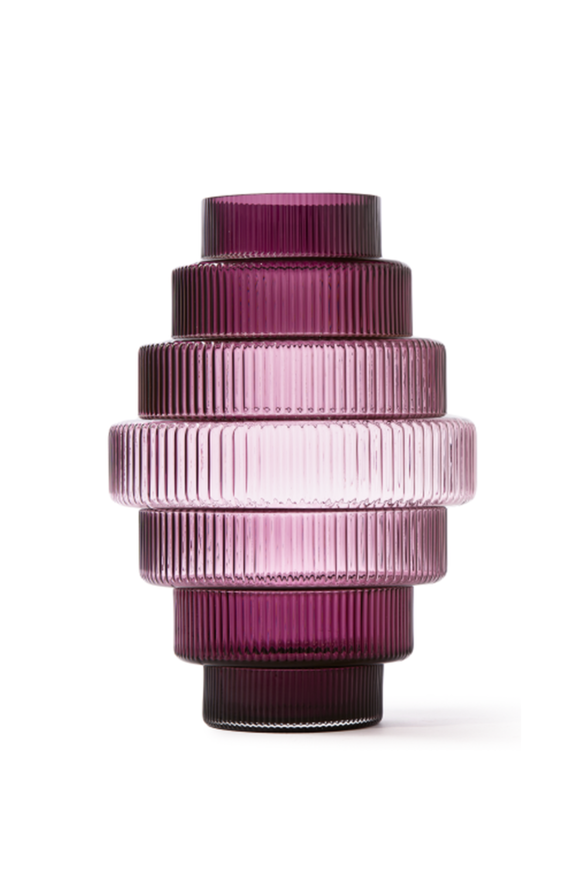 Steps Darkpurple Large Glass Vase