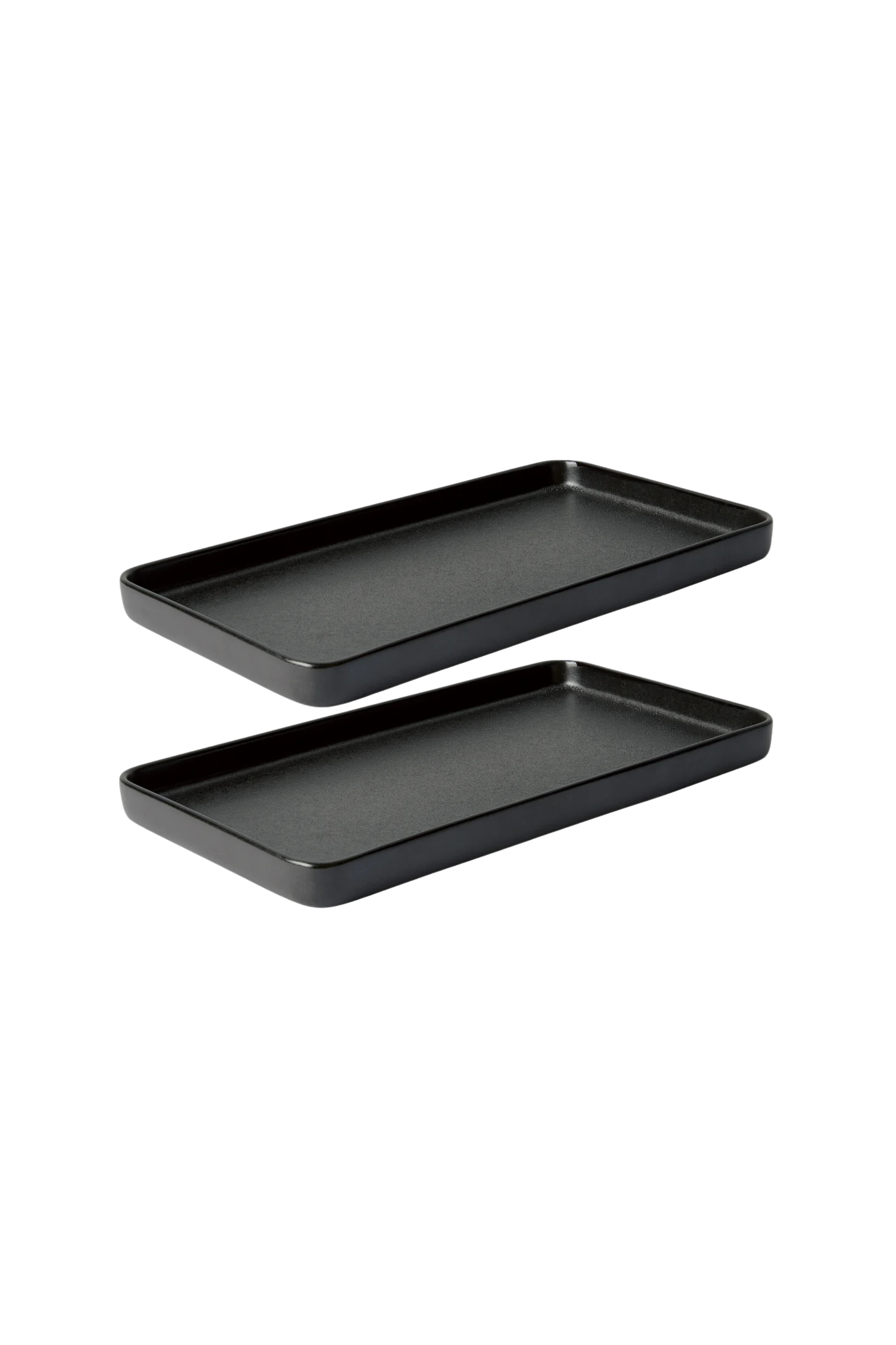 Raw Black Square Tray Set