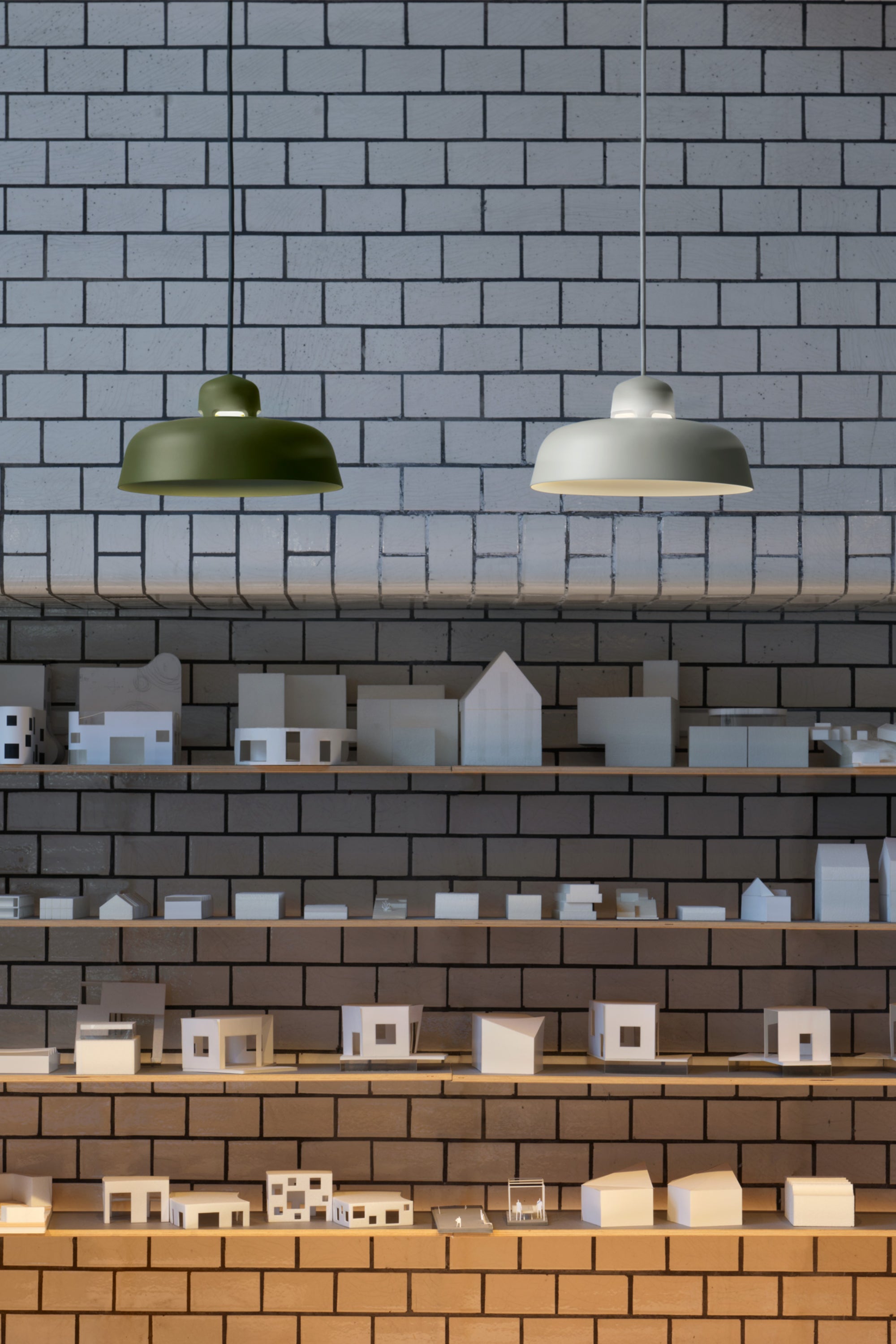 w162 Dalston S2 Pendant Lamp green and grey