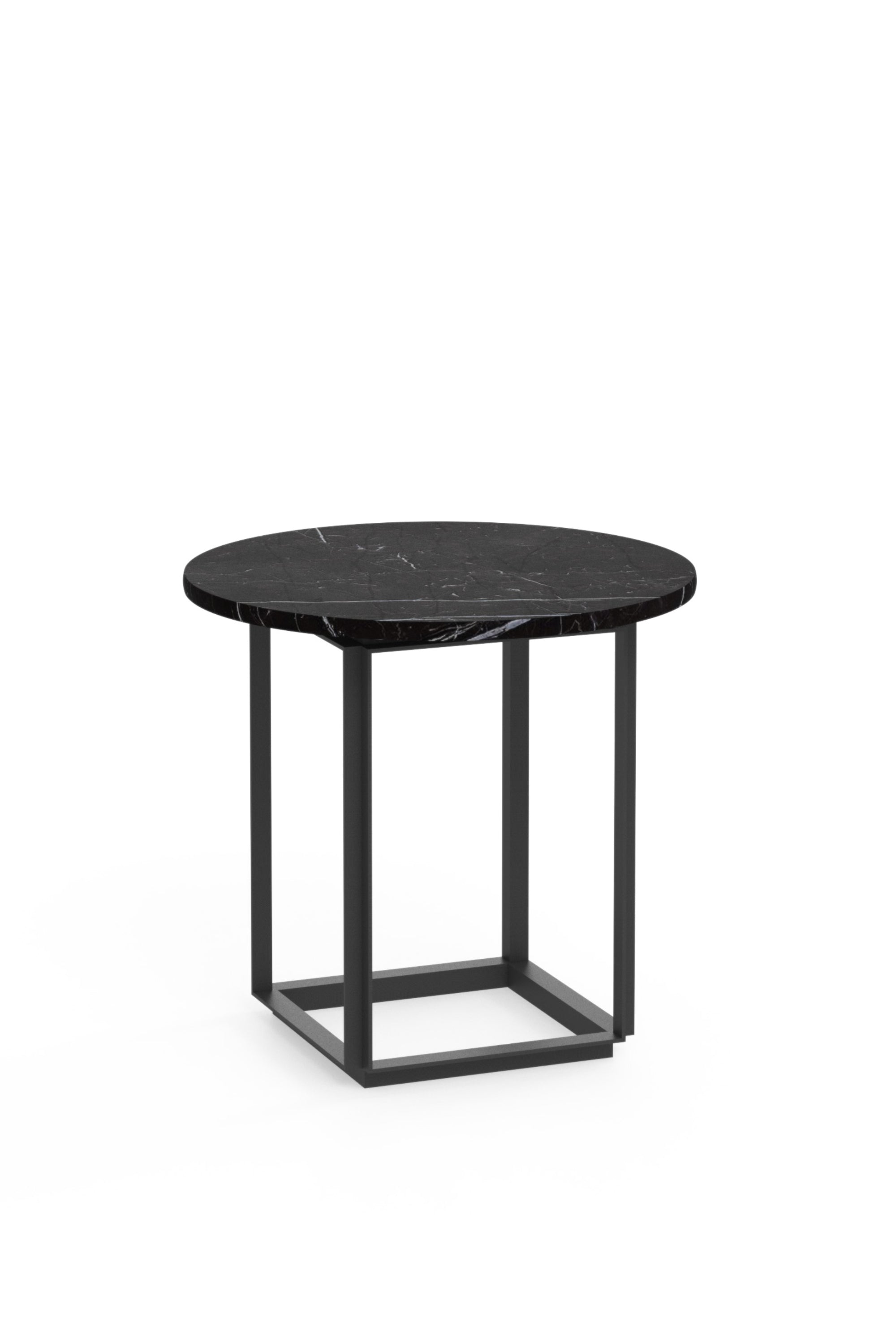 Florence Black Marquina Side table Ø50