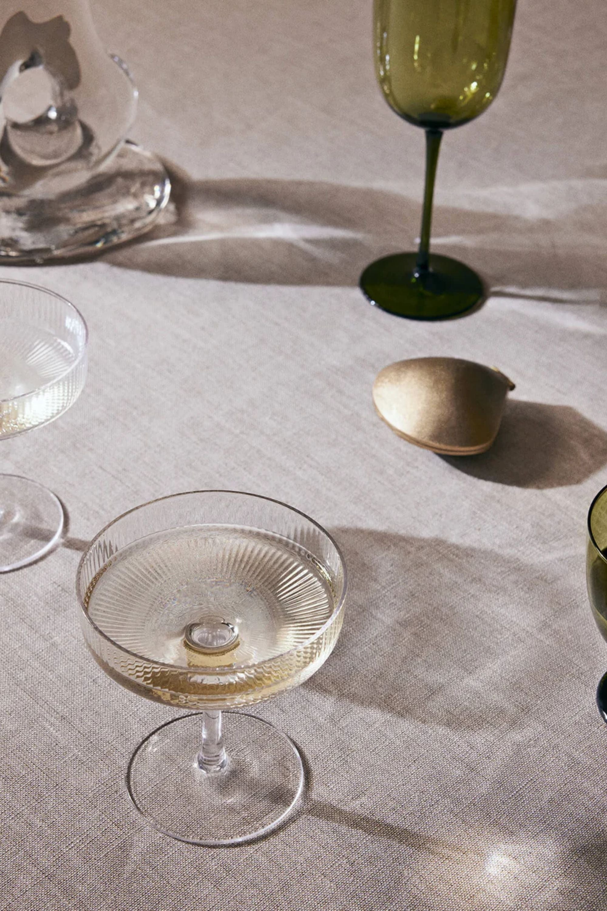 Ripple Champagne Saucers clear set of 2