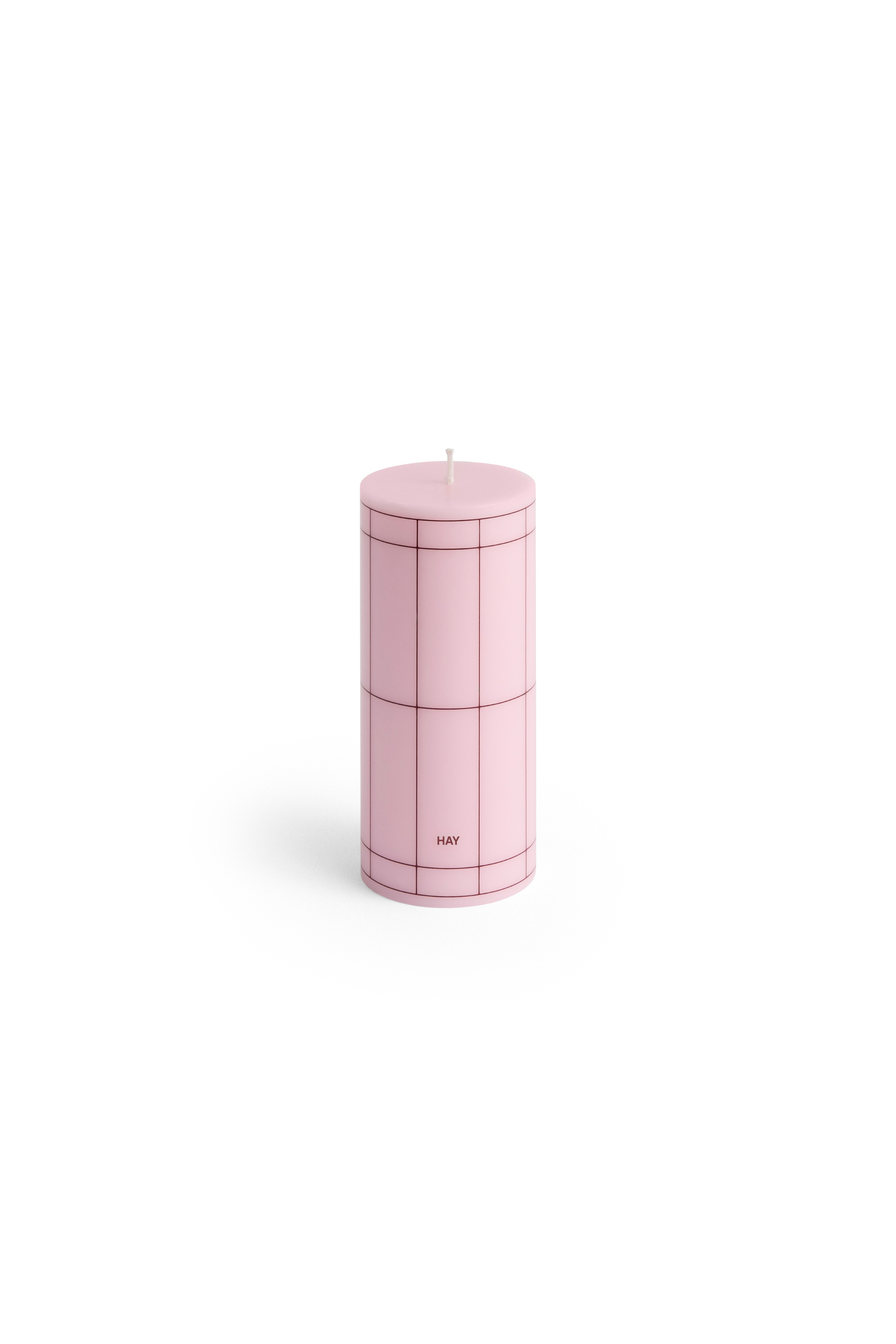 Column Dark Red Grid Light Pink Candle S