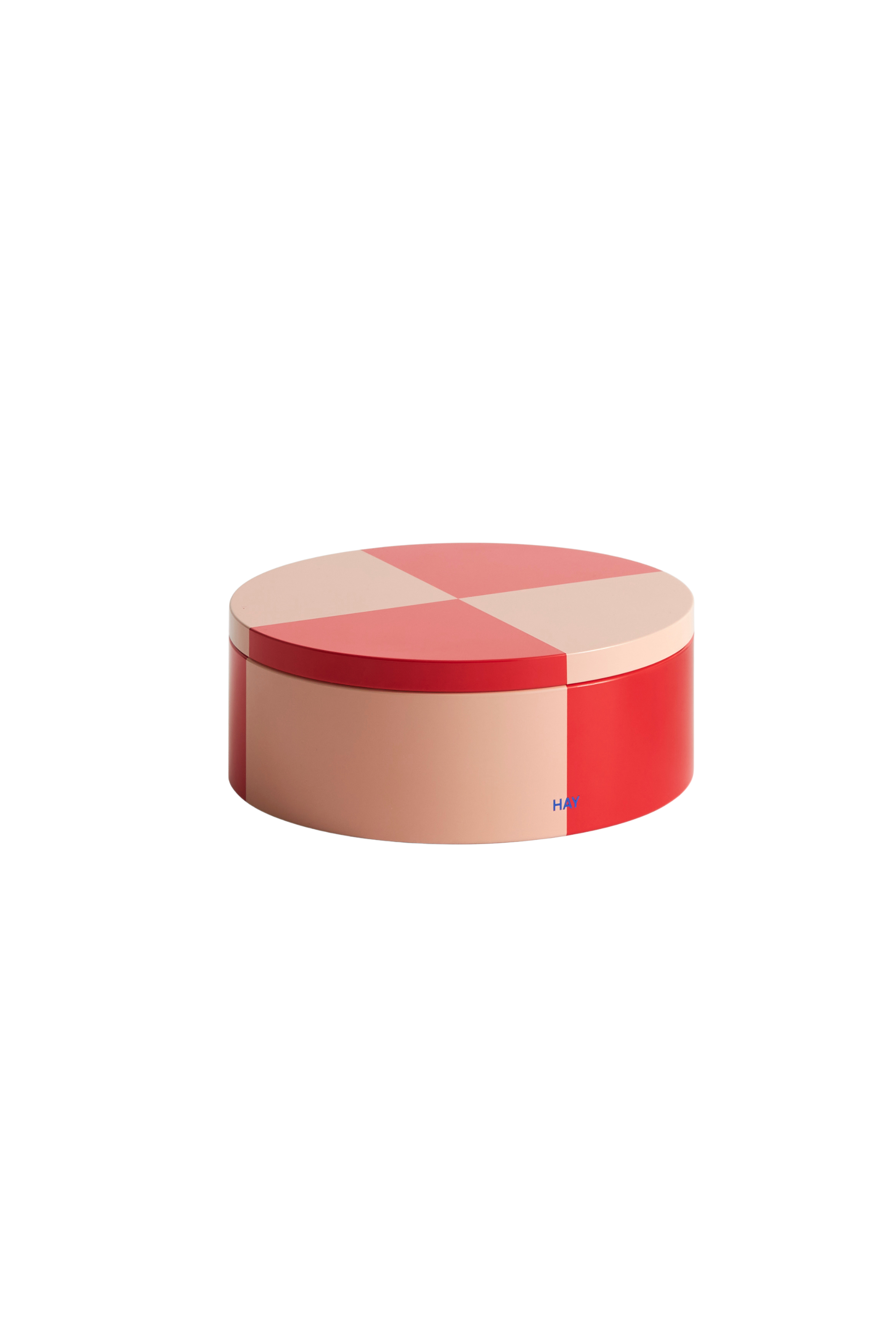 Tin Round Red And Soft Pink Box