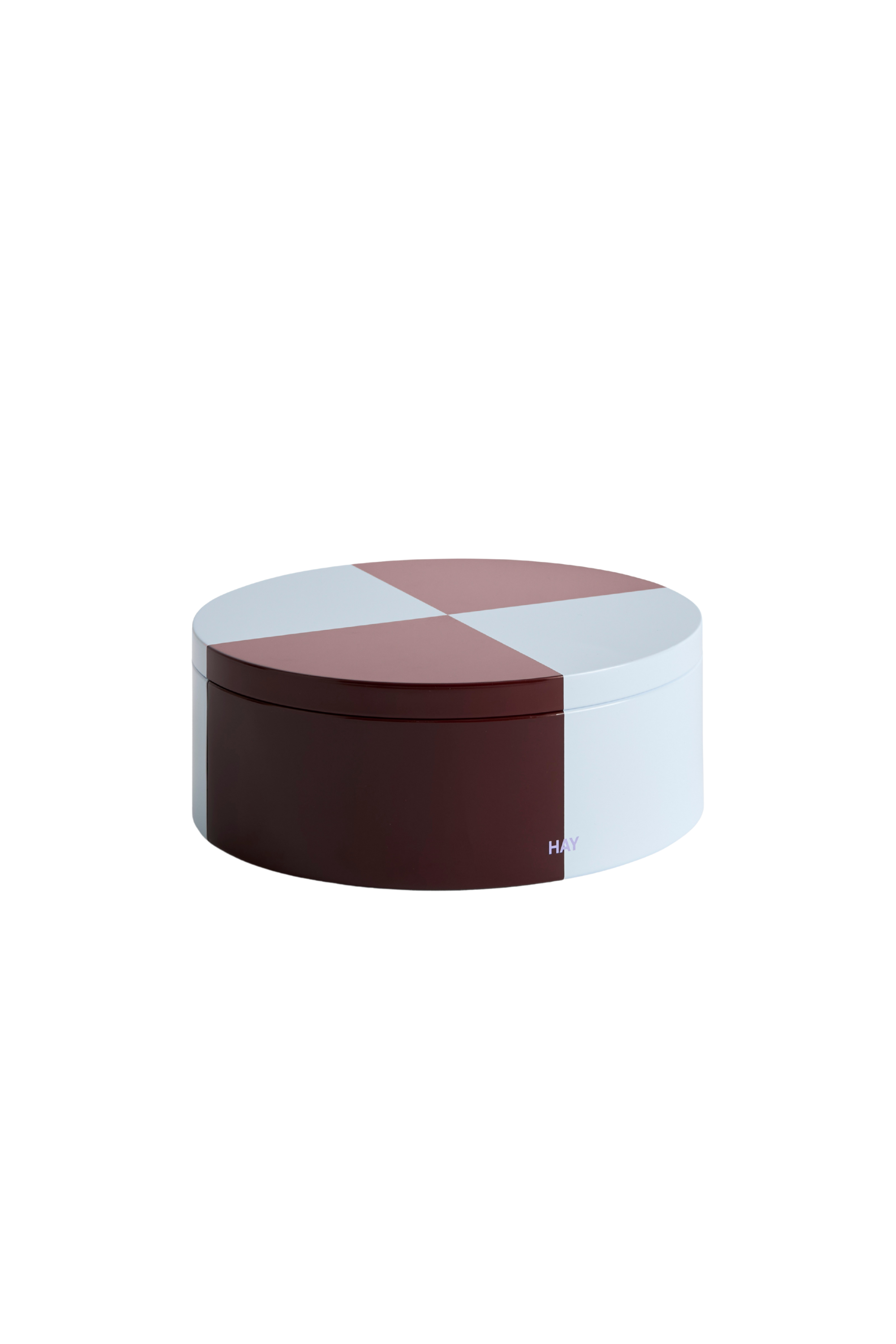 Tin Round Dark Red And Blue Box
