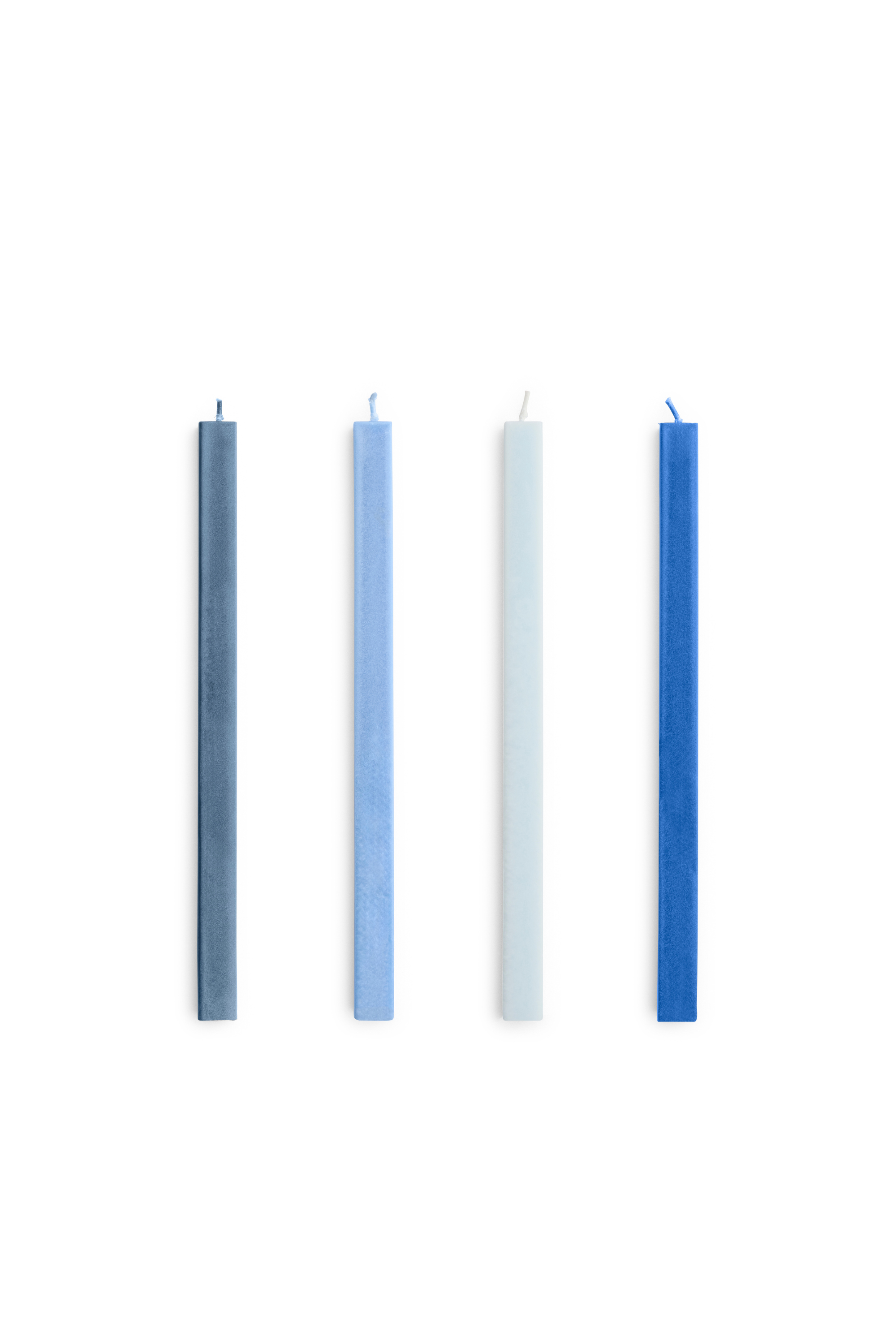 Square Shaped Blue Candle Set of 4