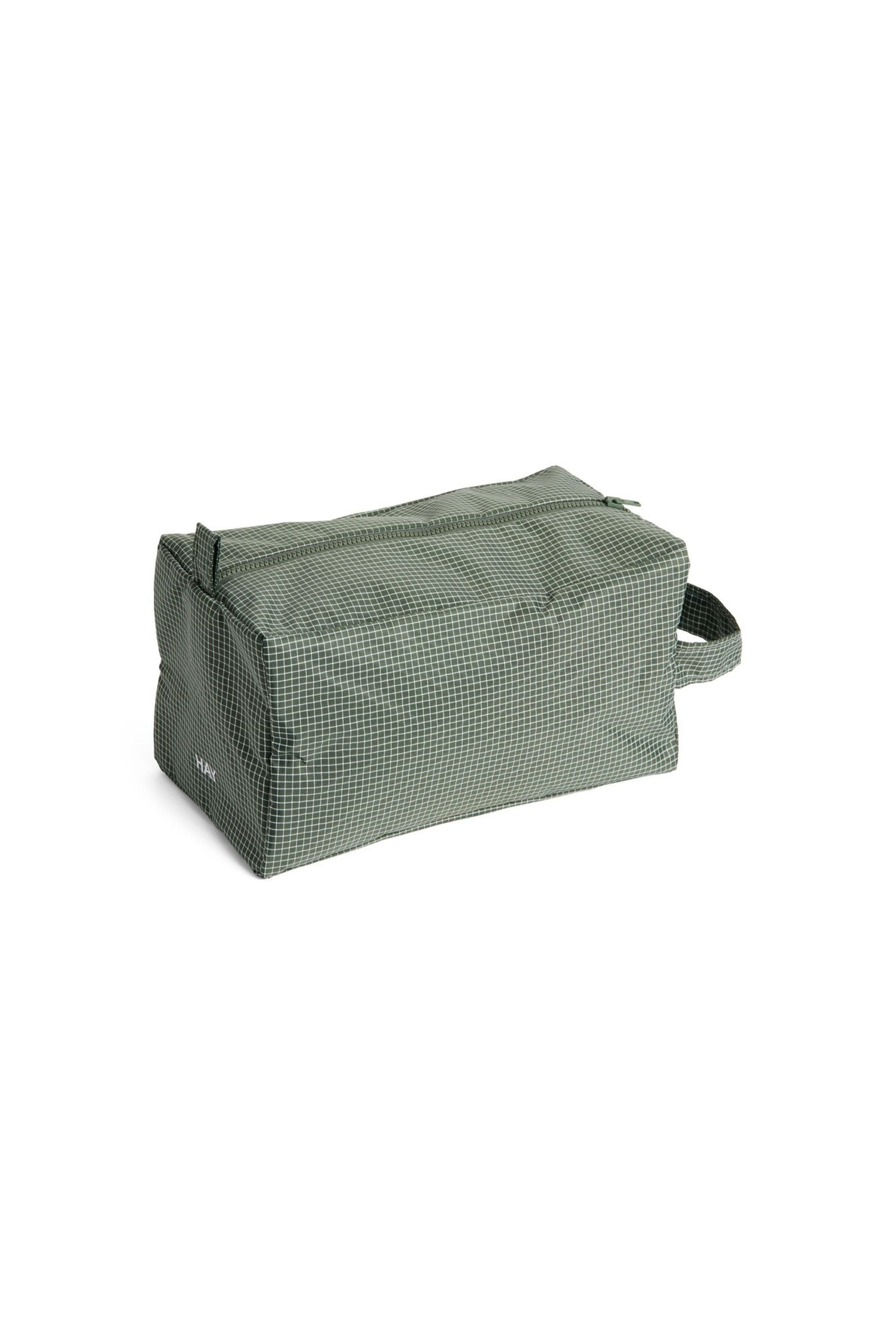 Grid Wash Bag Medium Dark green
