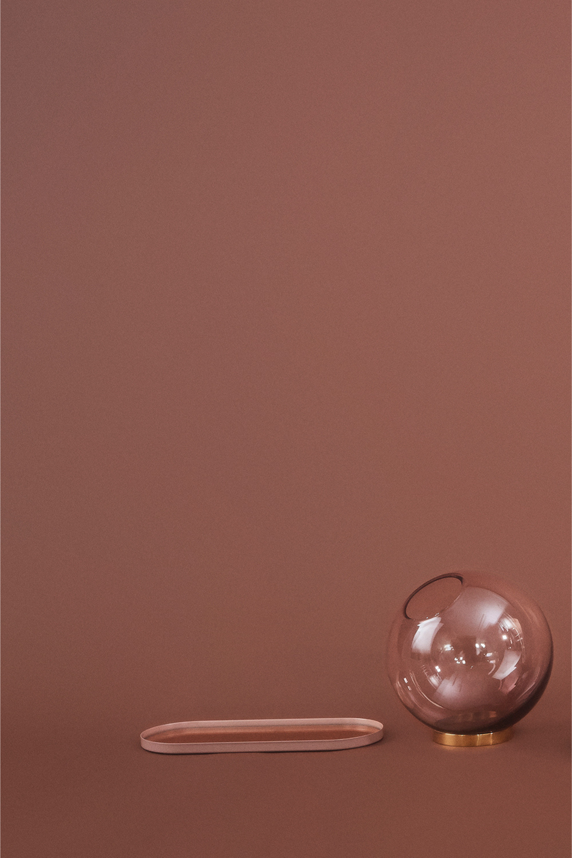 Globe rosegold váza talapzattal