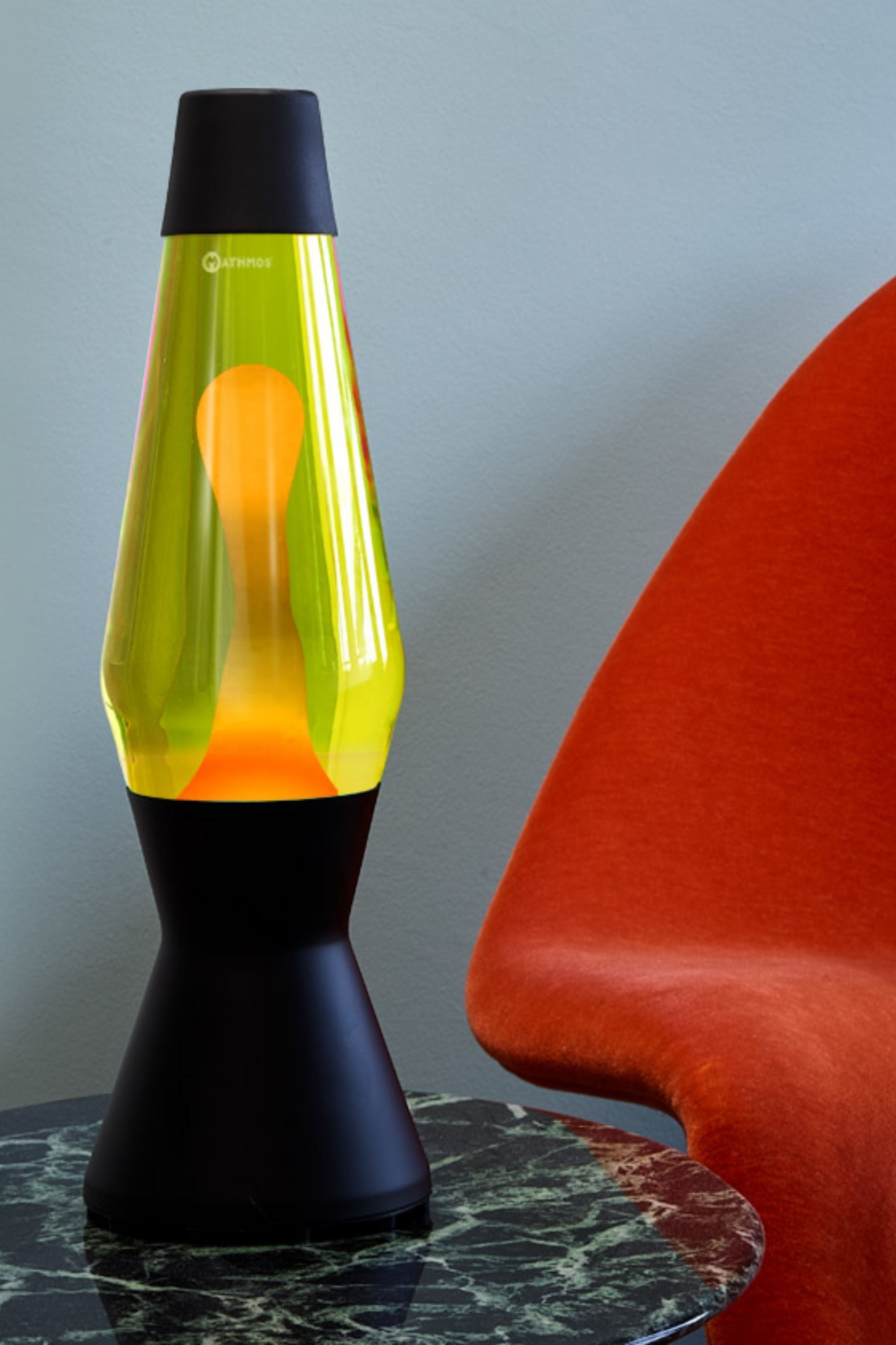 Astro Original Matt Black Lava Lamp yellow/orange