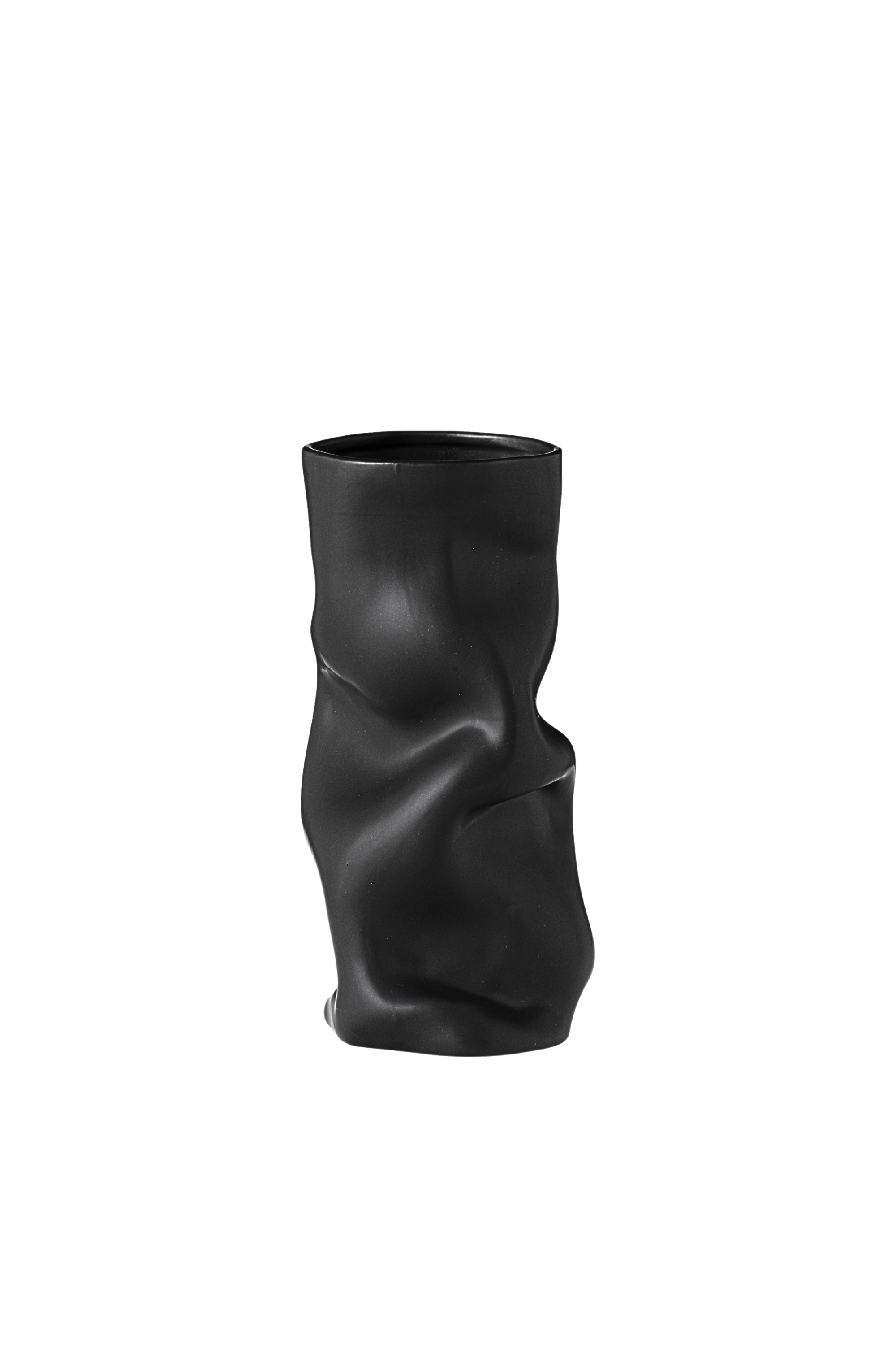 Collapse black high vase