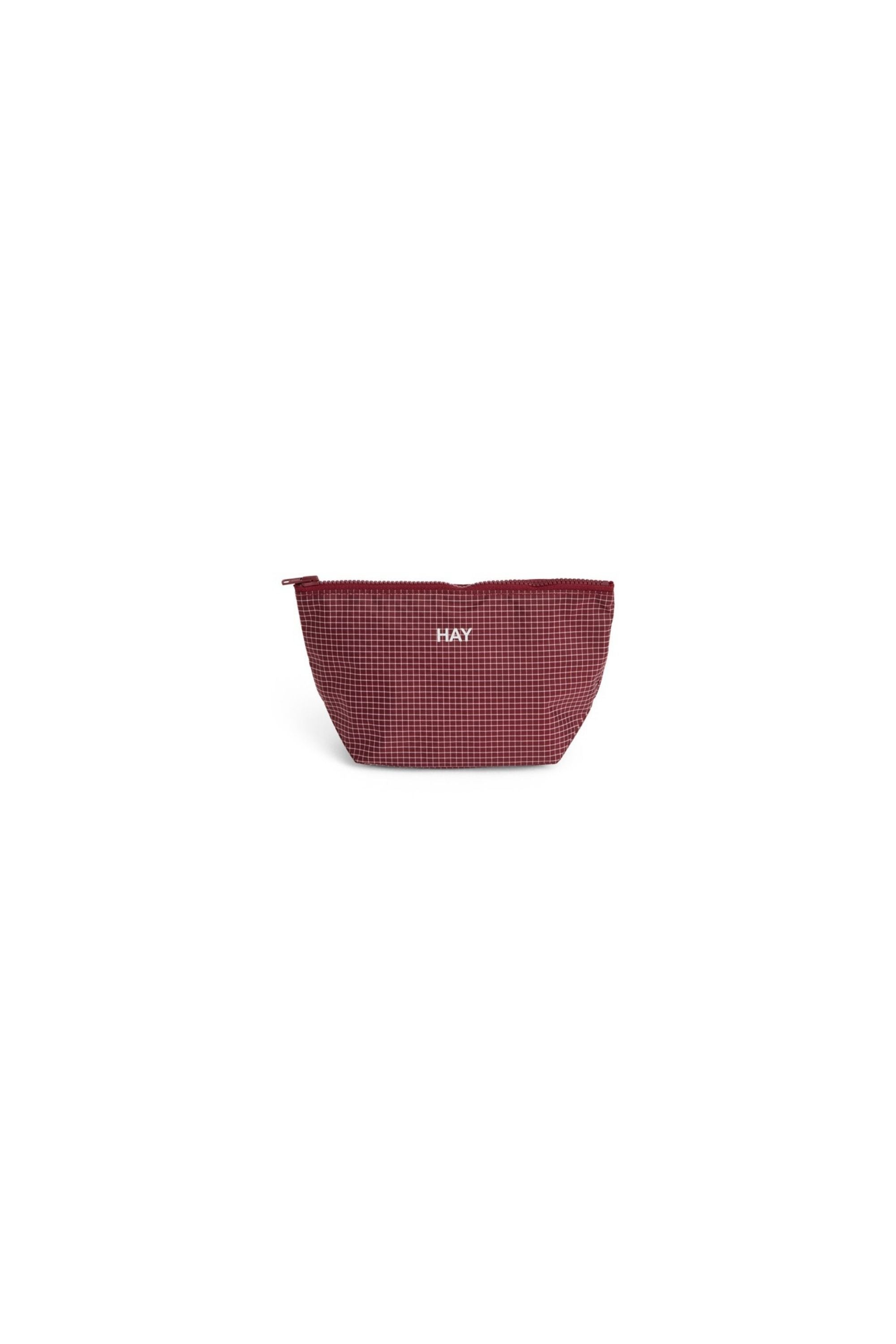 Grid Pouch Small Burgundy