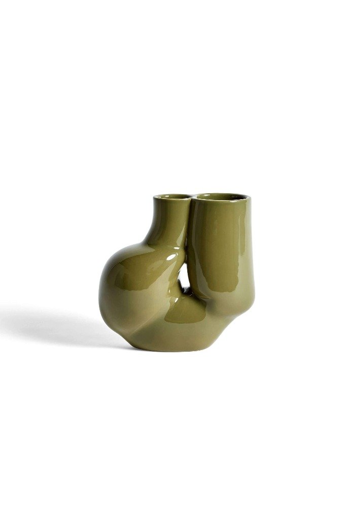 W&S Chubby vase, olive green