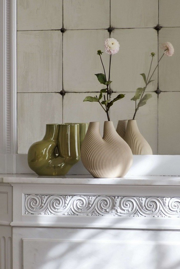 W&S Chubby vase, olive green