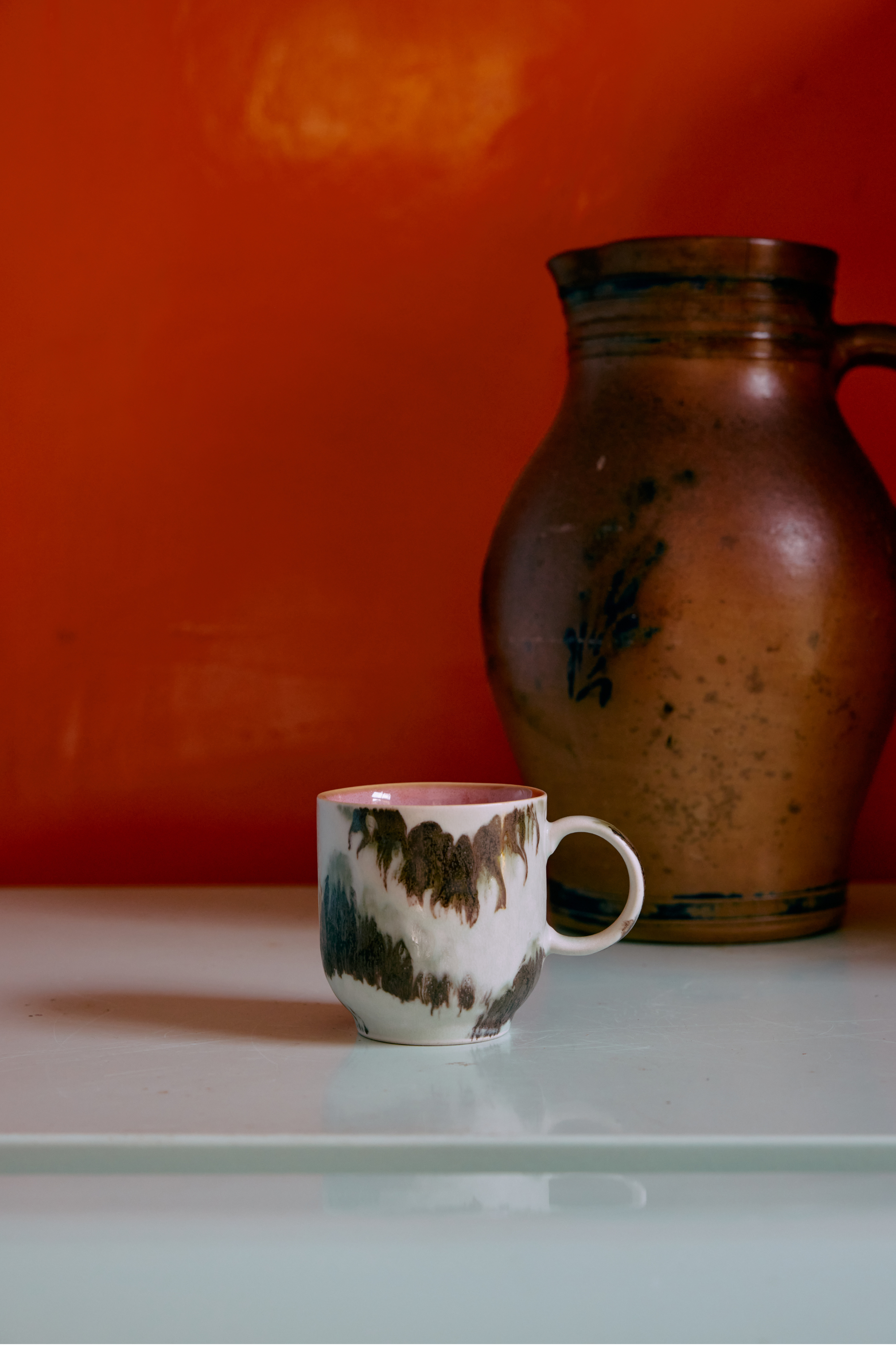 70s Ceramics: Abstract kávésbögrék, 4 db