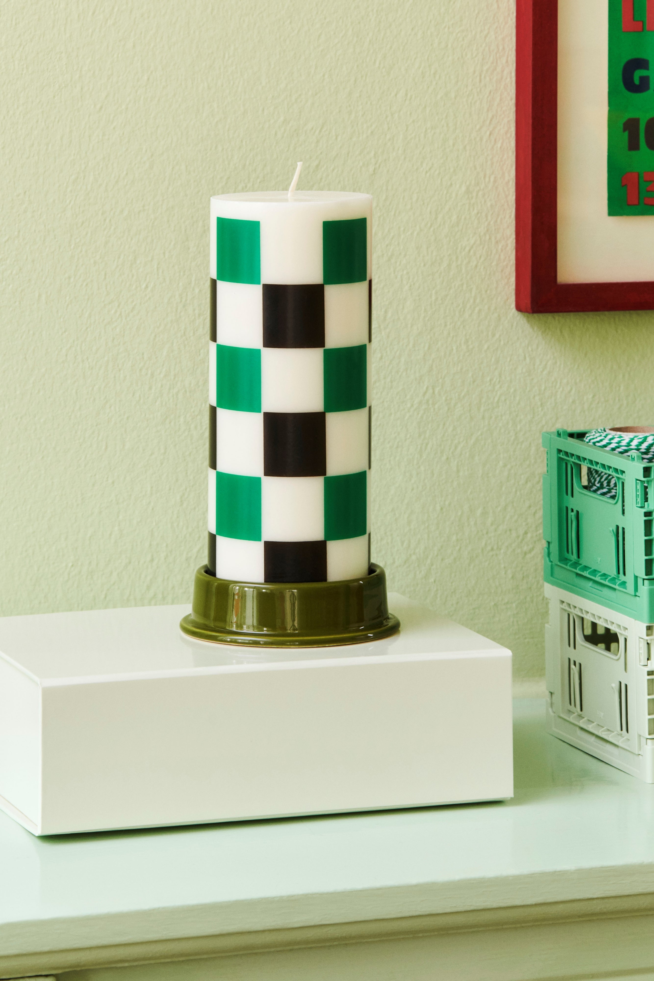 Column Candleholder-Medium-Army green | Hay | Home of Solinfo