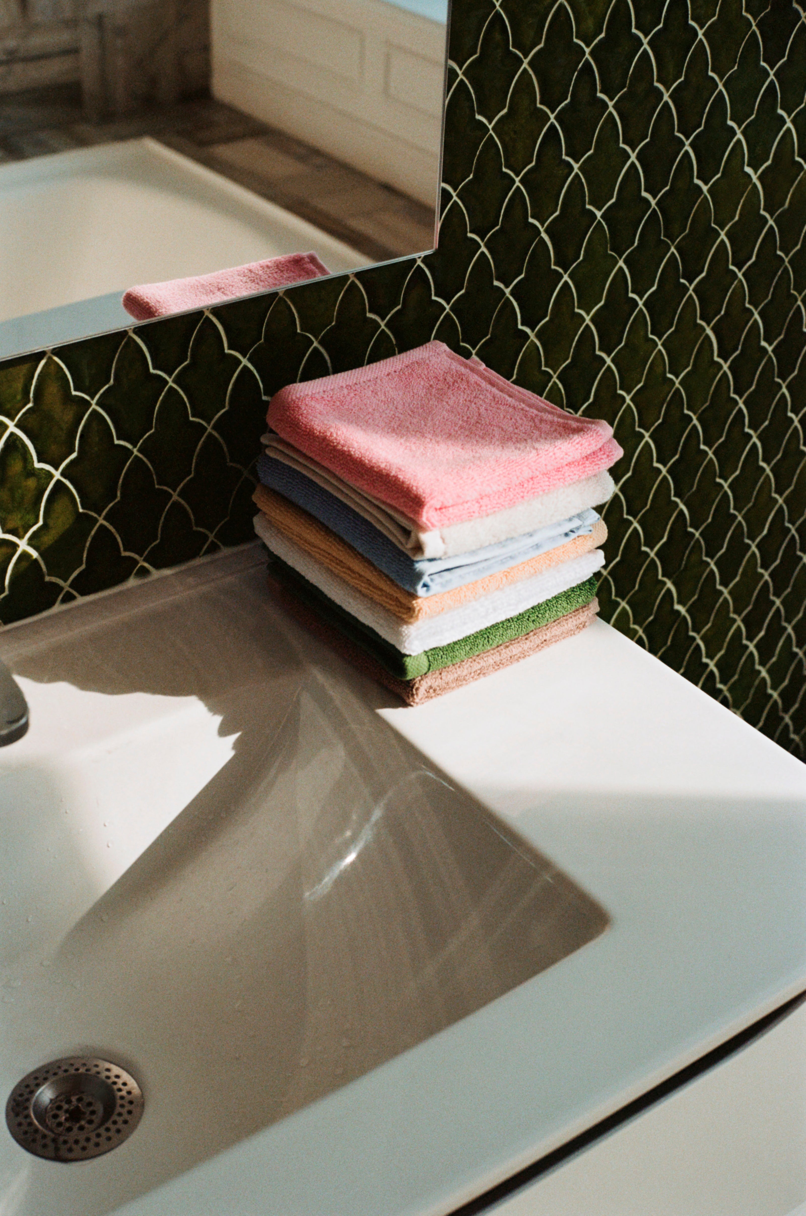 Mono Wash Cloth (Organic)-W30 x L30-Matcha | Hay | Home of Solinfo
