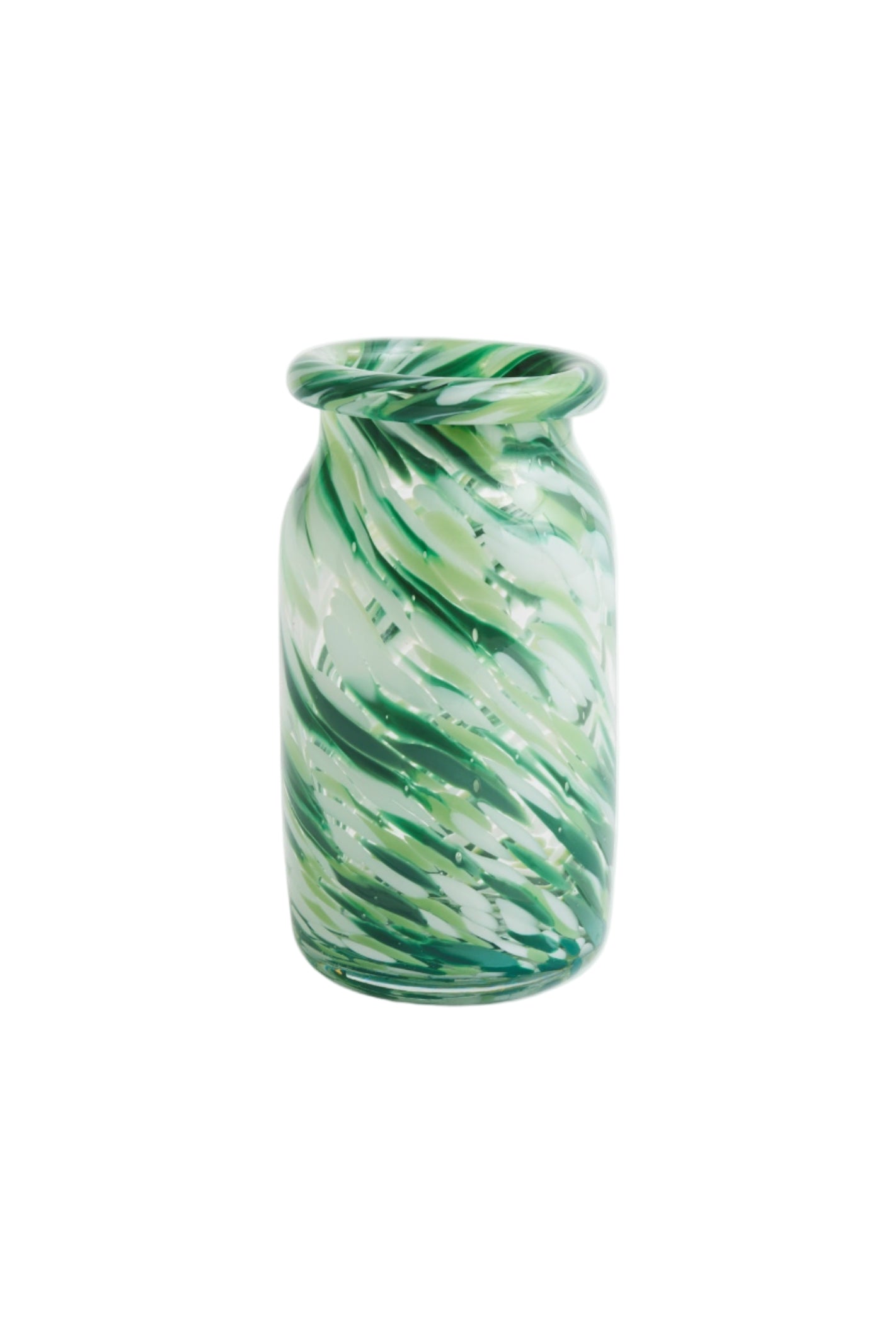 Splash Vase Roll Neck-Small-Green swirl | Hay | Home of Solinfo