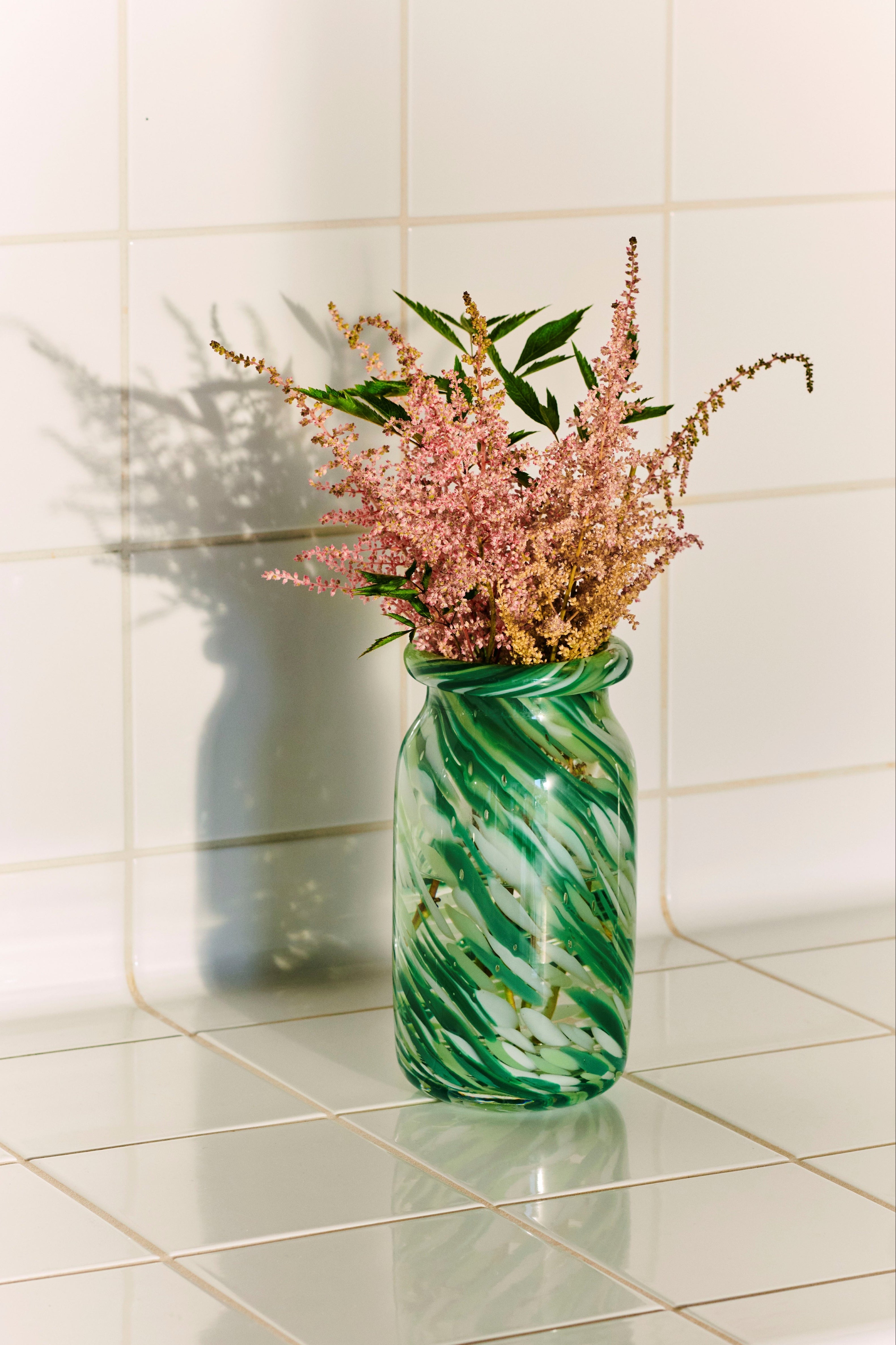 Splash Vase Roll Neck-Small-Green swirl | Hay | Home of Solinfo