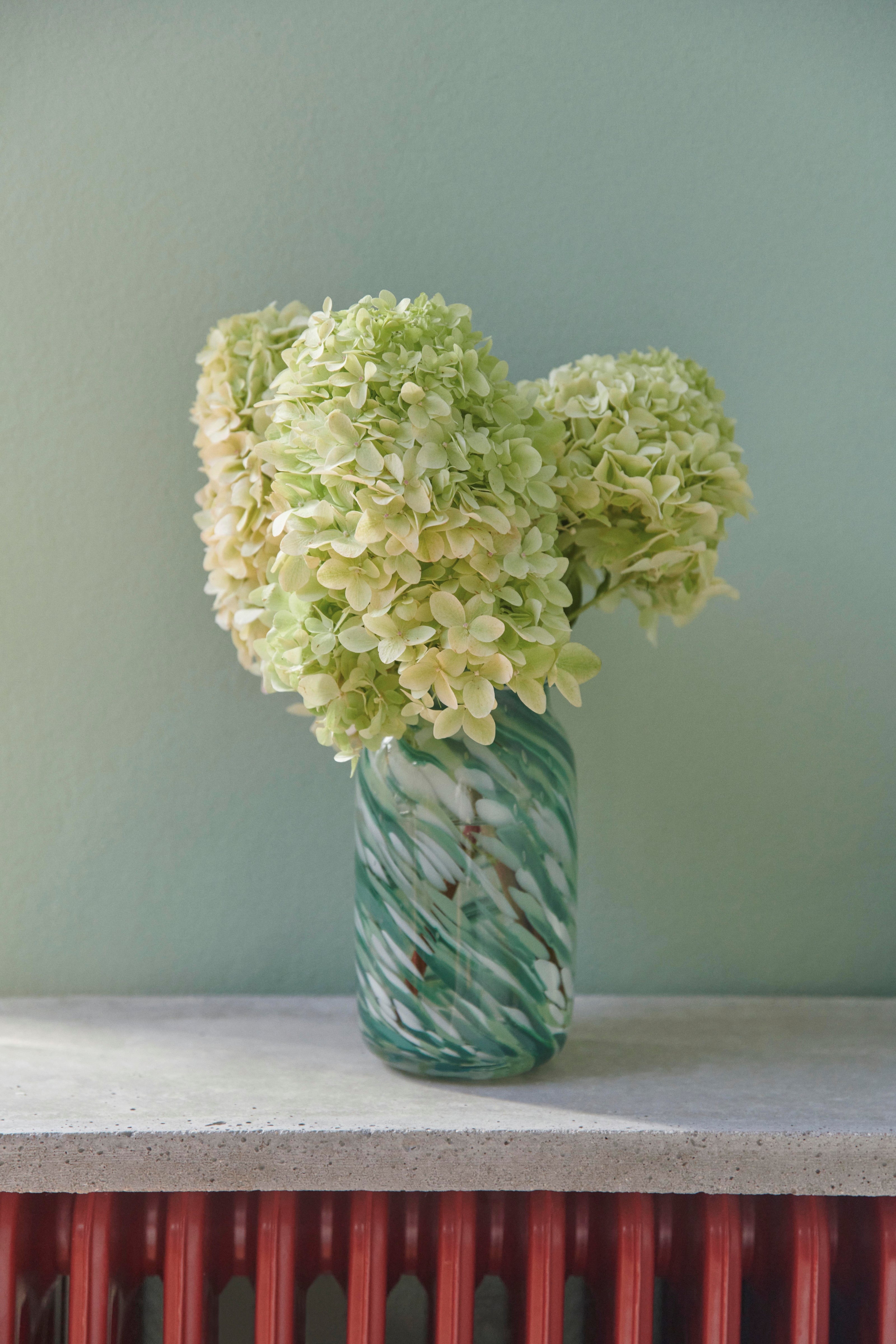 Splash Vase Roll Neck-Small-Green swirl | Hay | Home of Solinfo