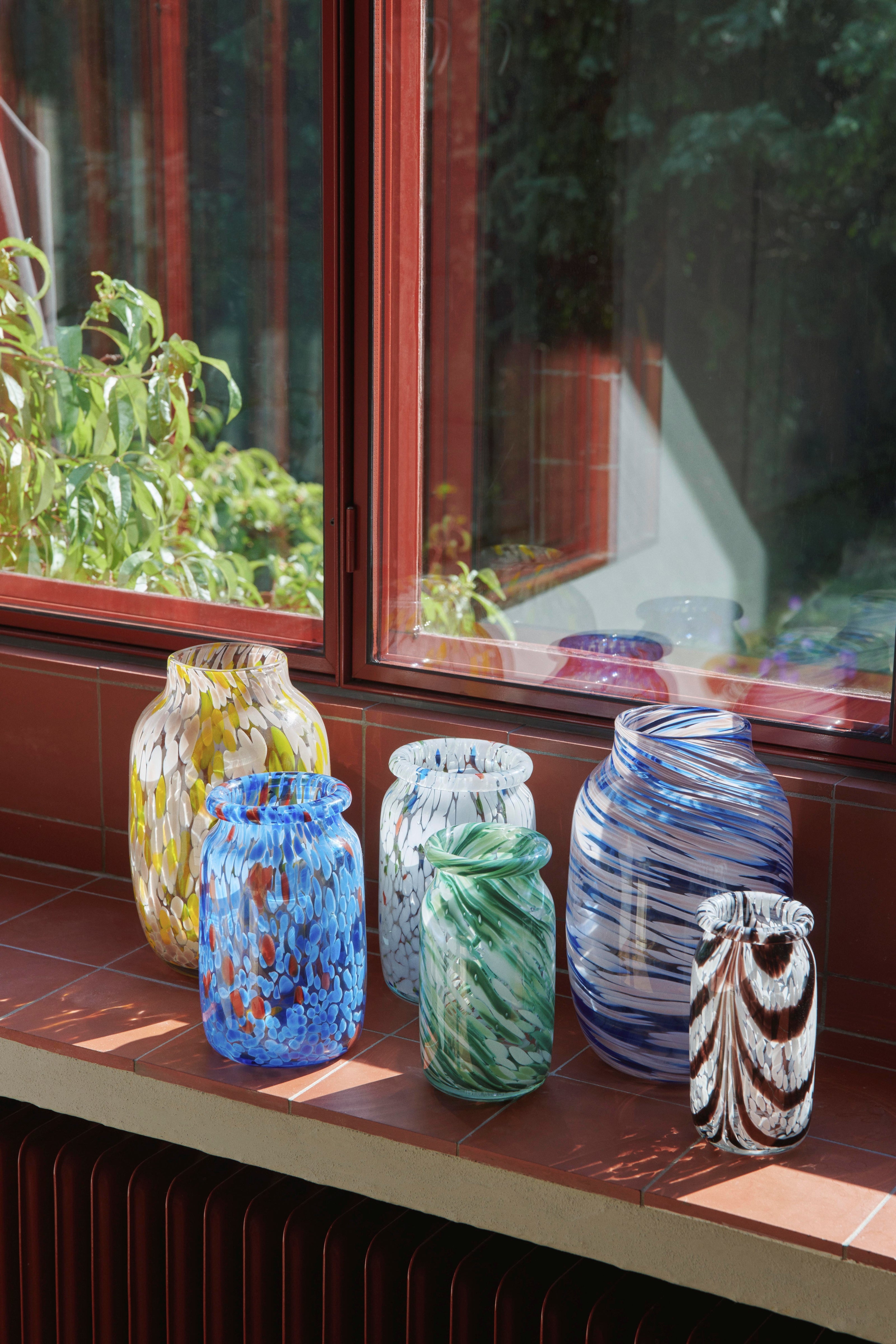 Splash Vase Roll Neck-Small-Green swirl | Hay | Home of Solinfo