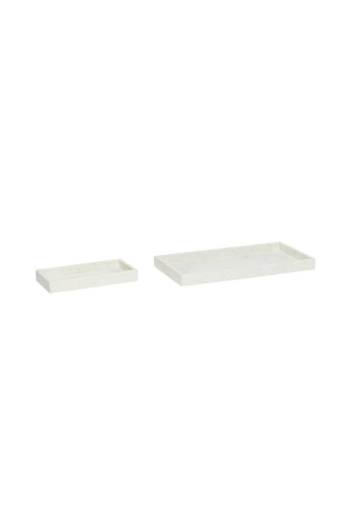 Marble tray set, white