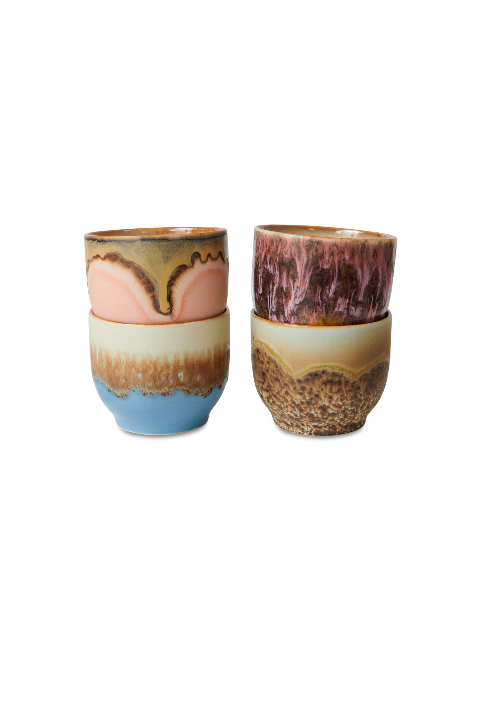70s Ceramics Lagoon Coffee Mugs Set of 4