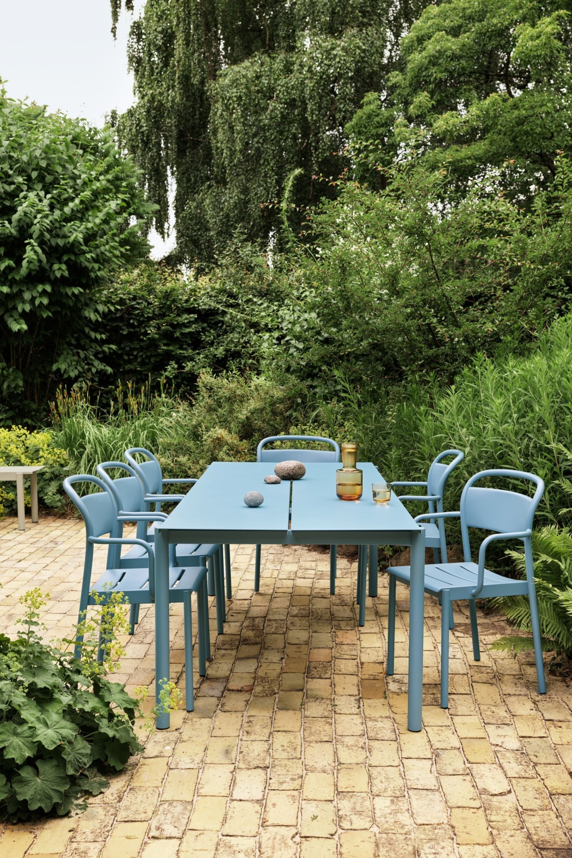 Linear Steel Table Pale Blue