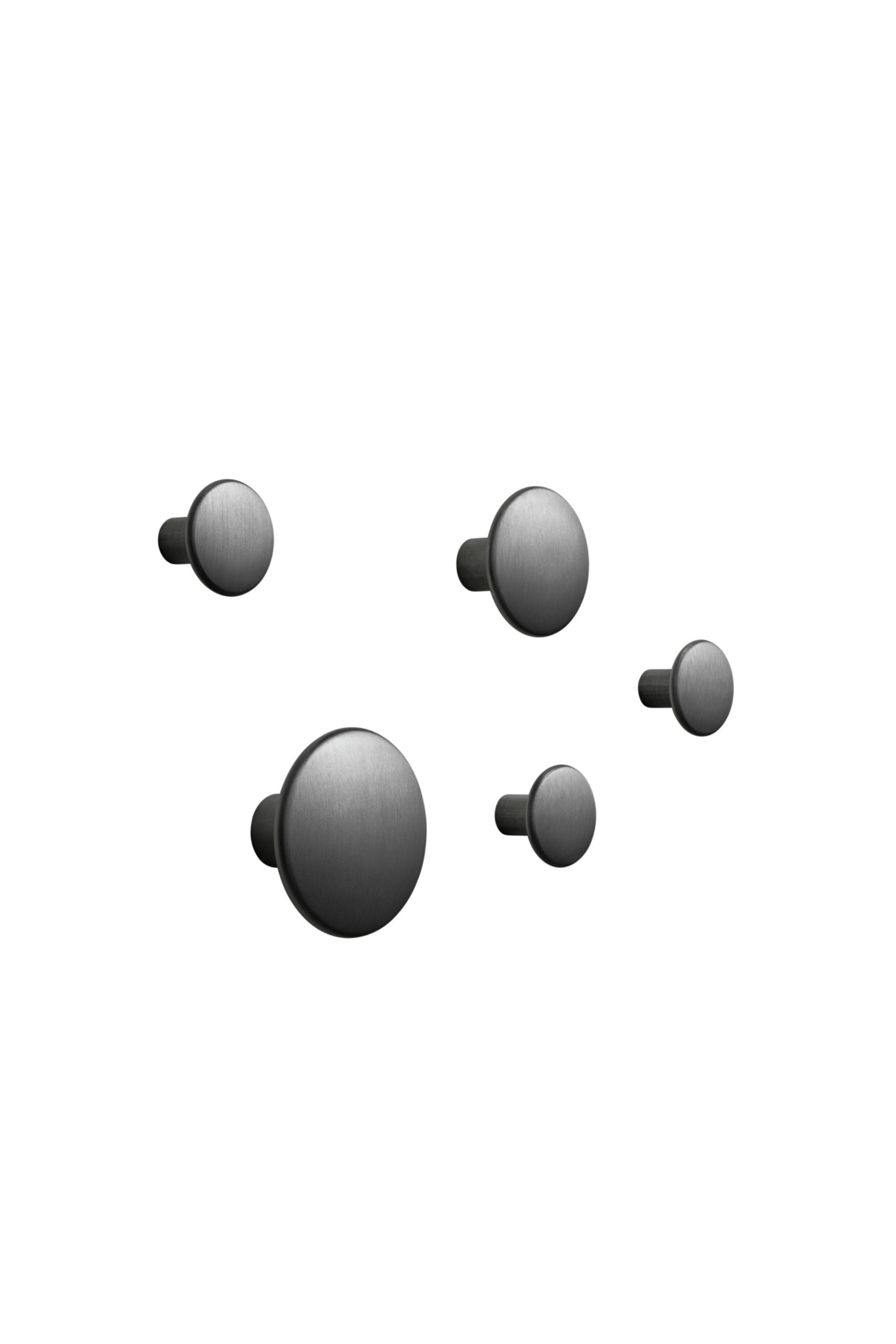 Dots Metal Coat Hook Set Black