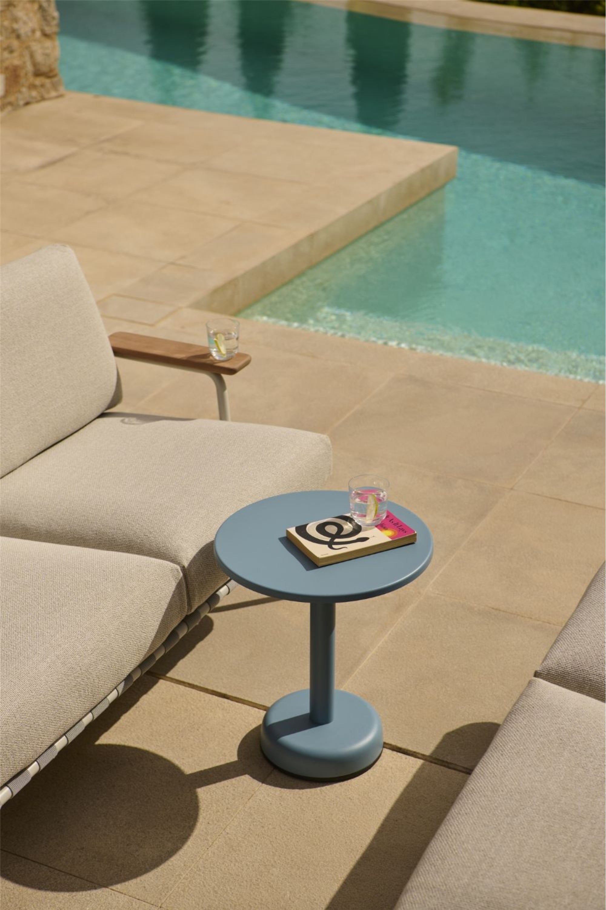 Linear Steel Coffee Table Pale Blue