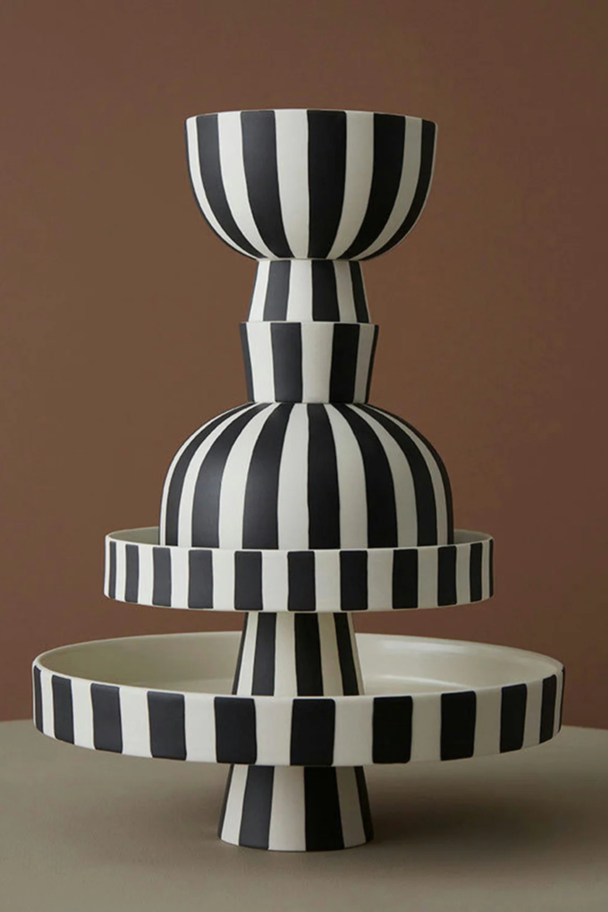 Toppu black/white tray large