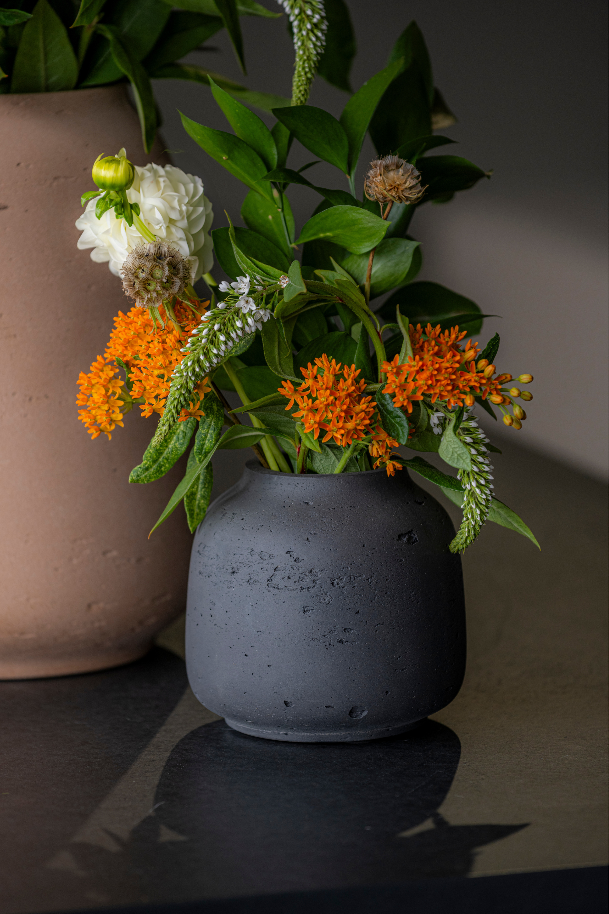 Jabari M Black Washed Flowerpot