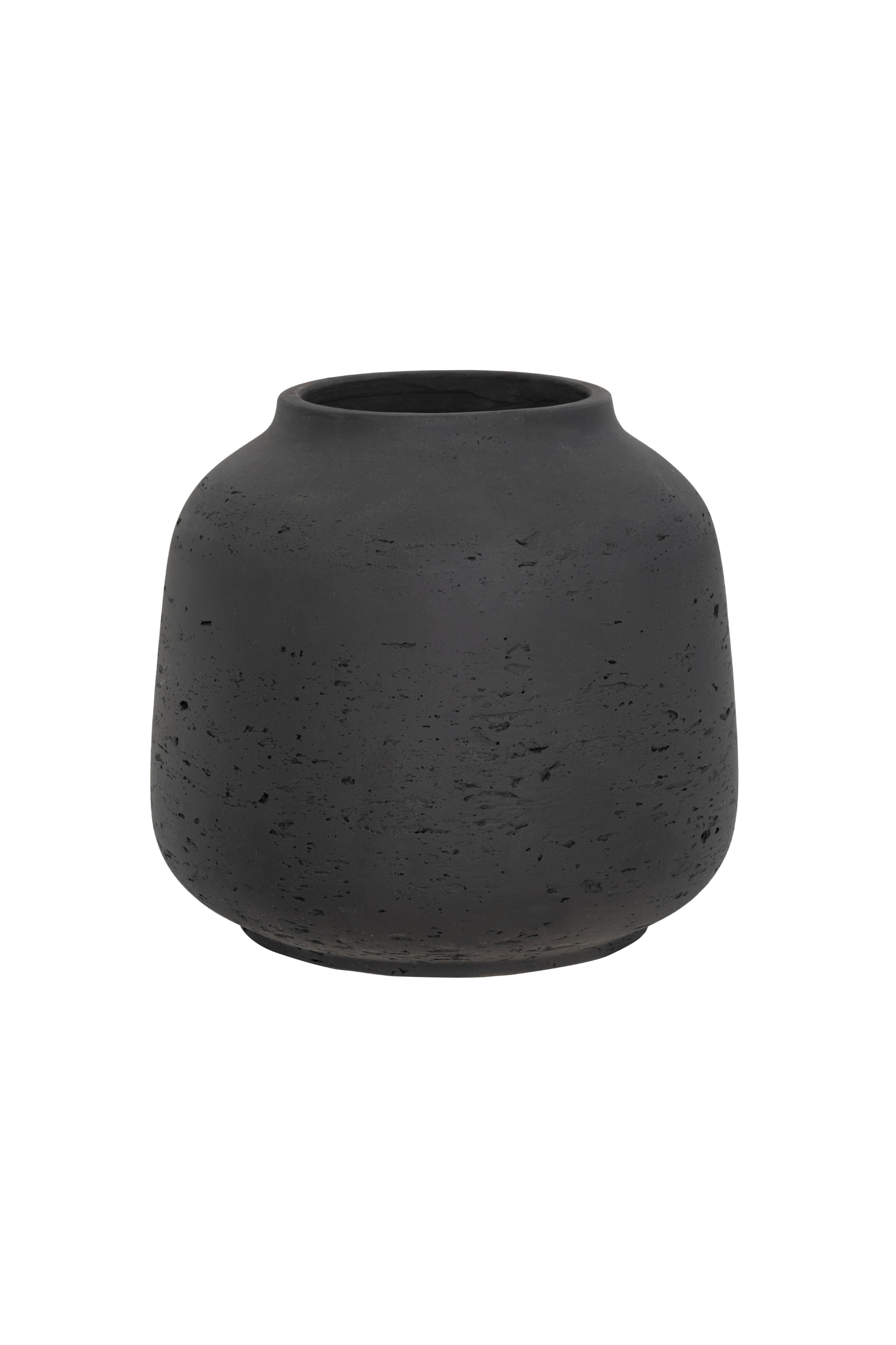 Jabari L Black Washed Flowerpot