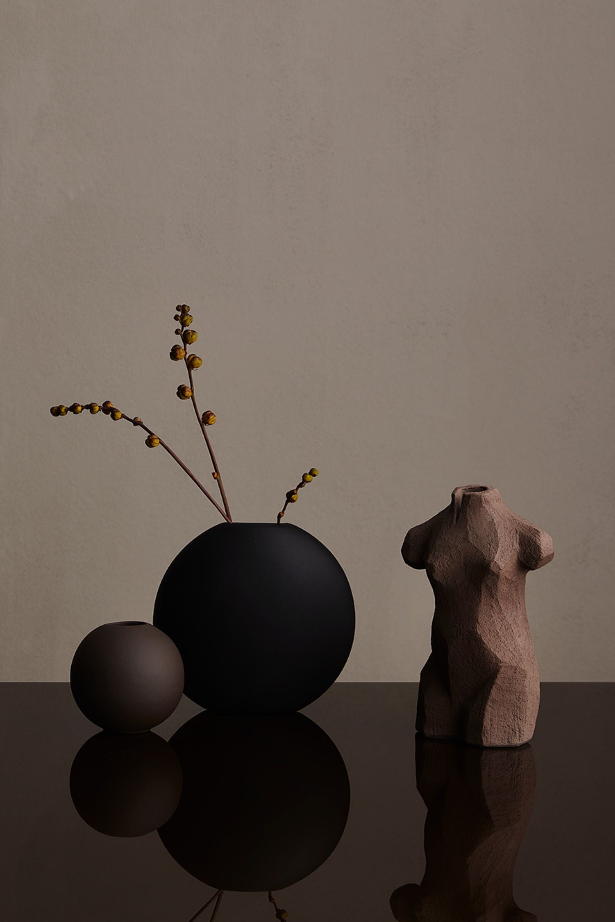 Pastille Vase black 20cm